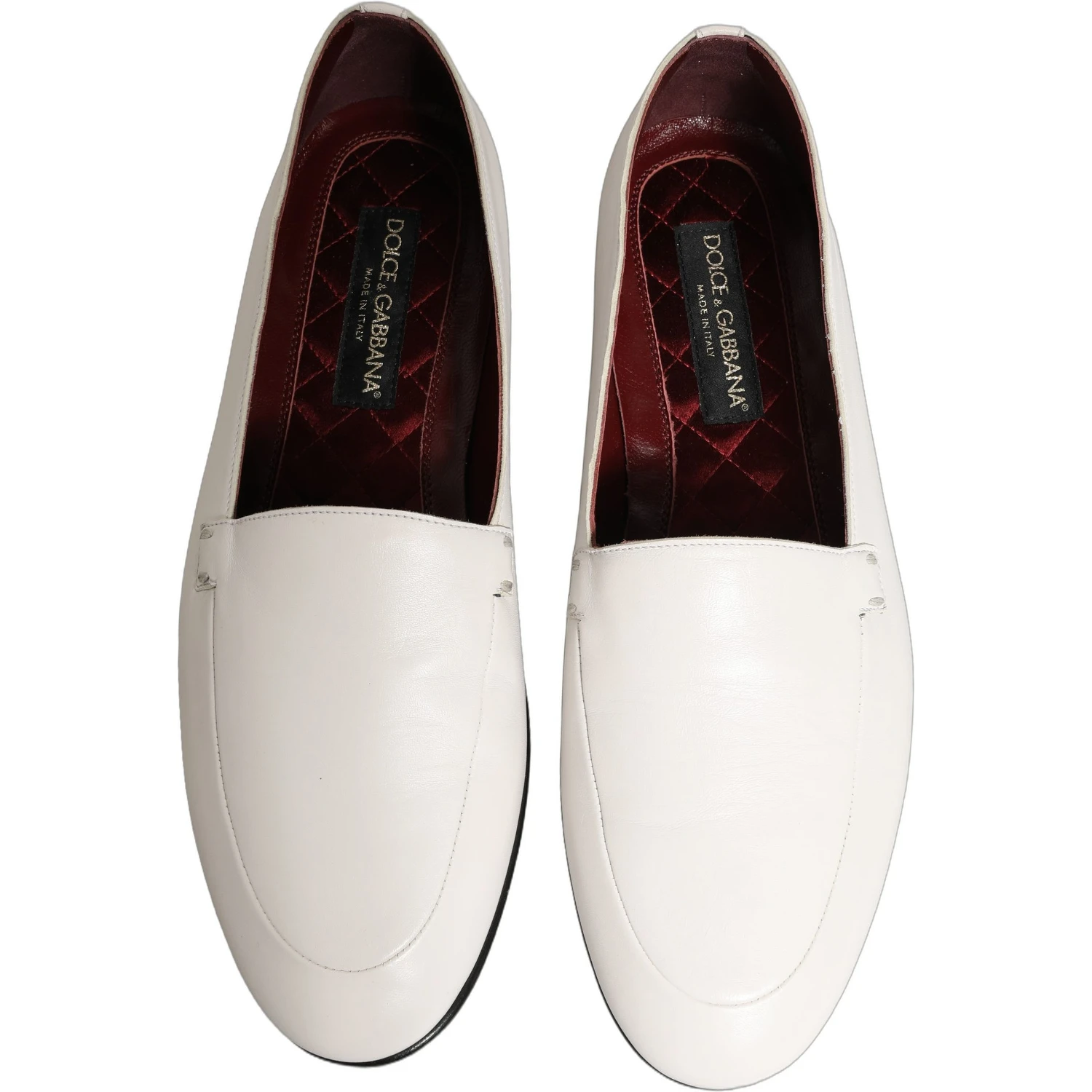 White Leather Logo Slip On Men Loafers Shoes