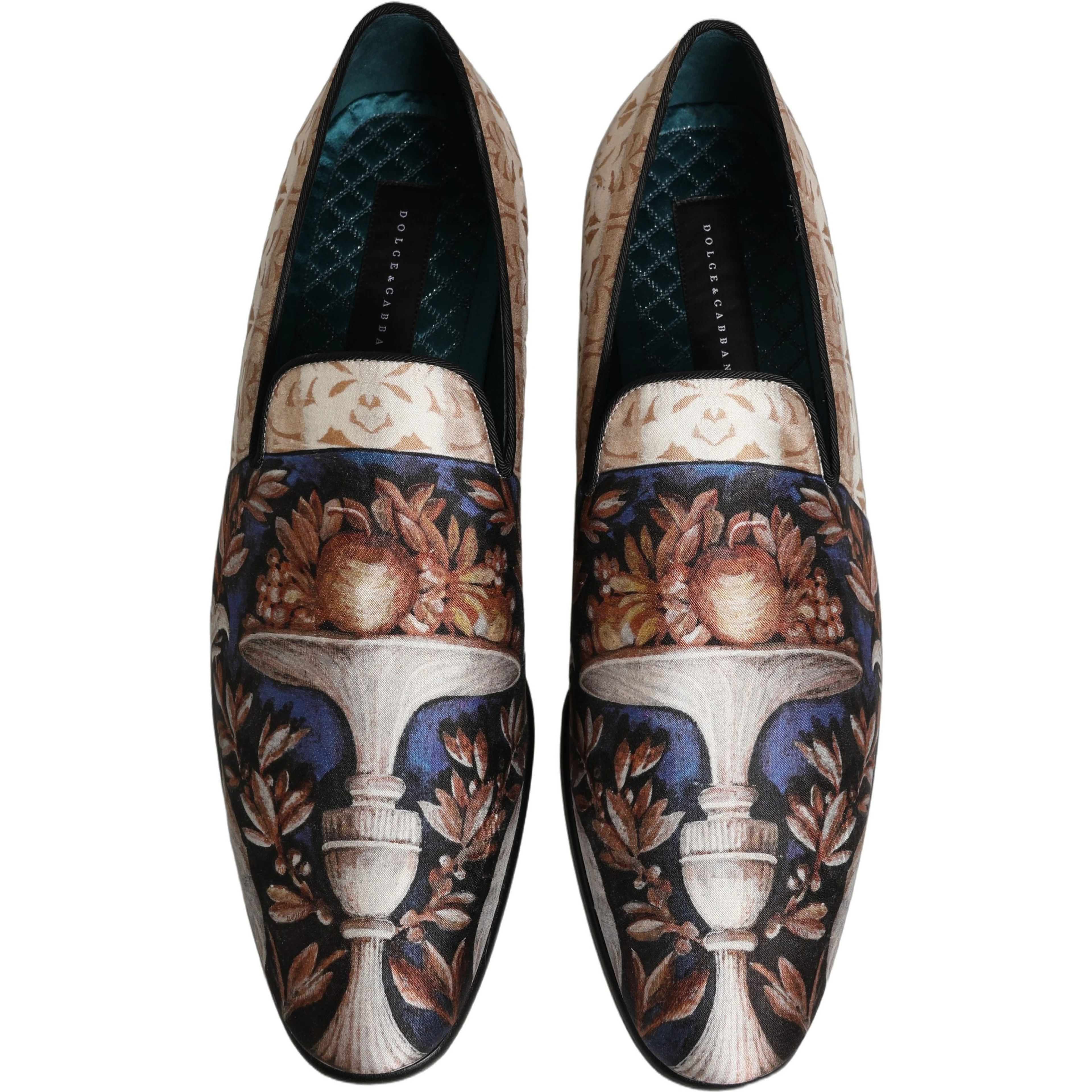 Multicolor Fruit Print Velvet Loafers Shoes