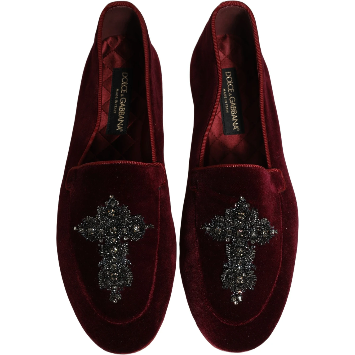 Red Suede Embellished Men Dress Loafers Shoes