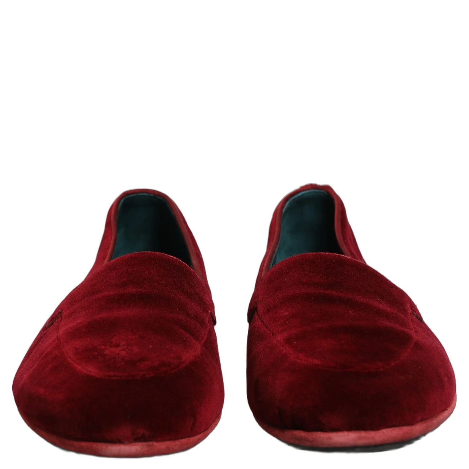 Maroon Velvet Slip On Men Flats Loafers Shoes