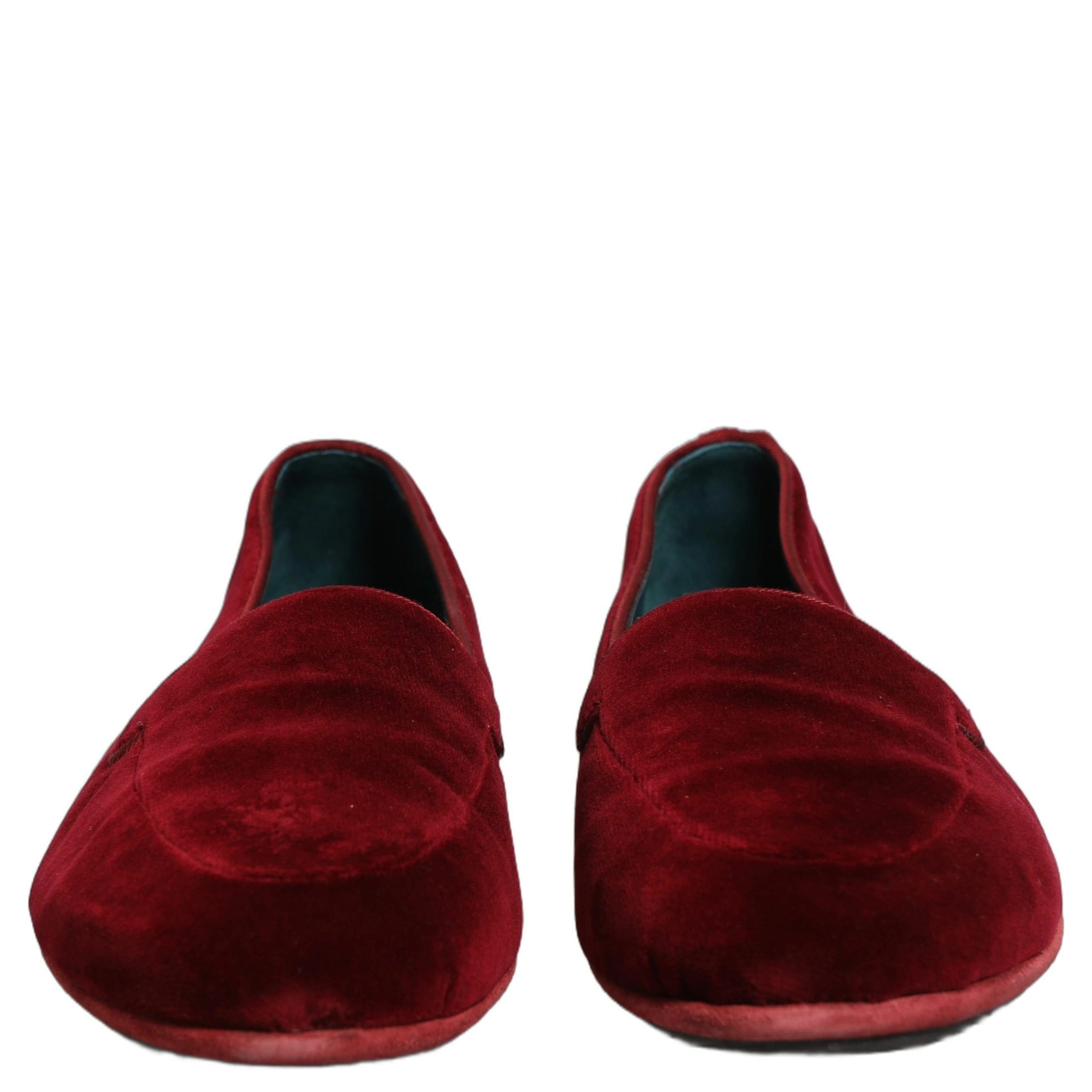 Maroon Velvet Slip On Men Flats Loafers Shoes