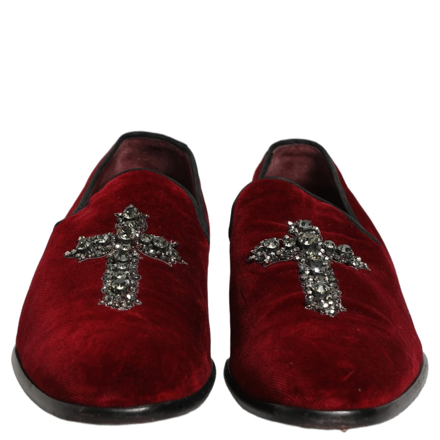 Maroon Suede Cross Slip On Dress Loafers Shoes