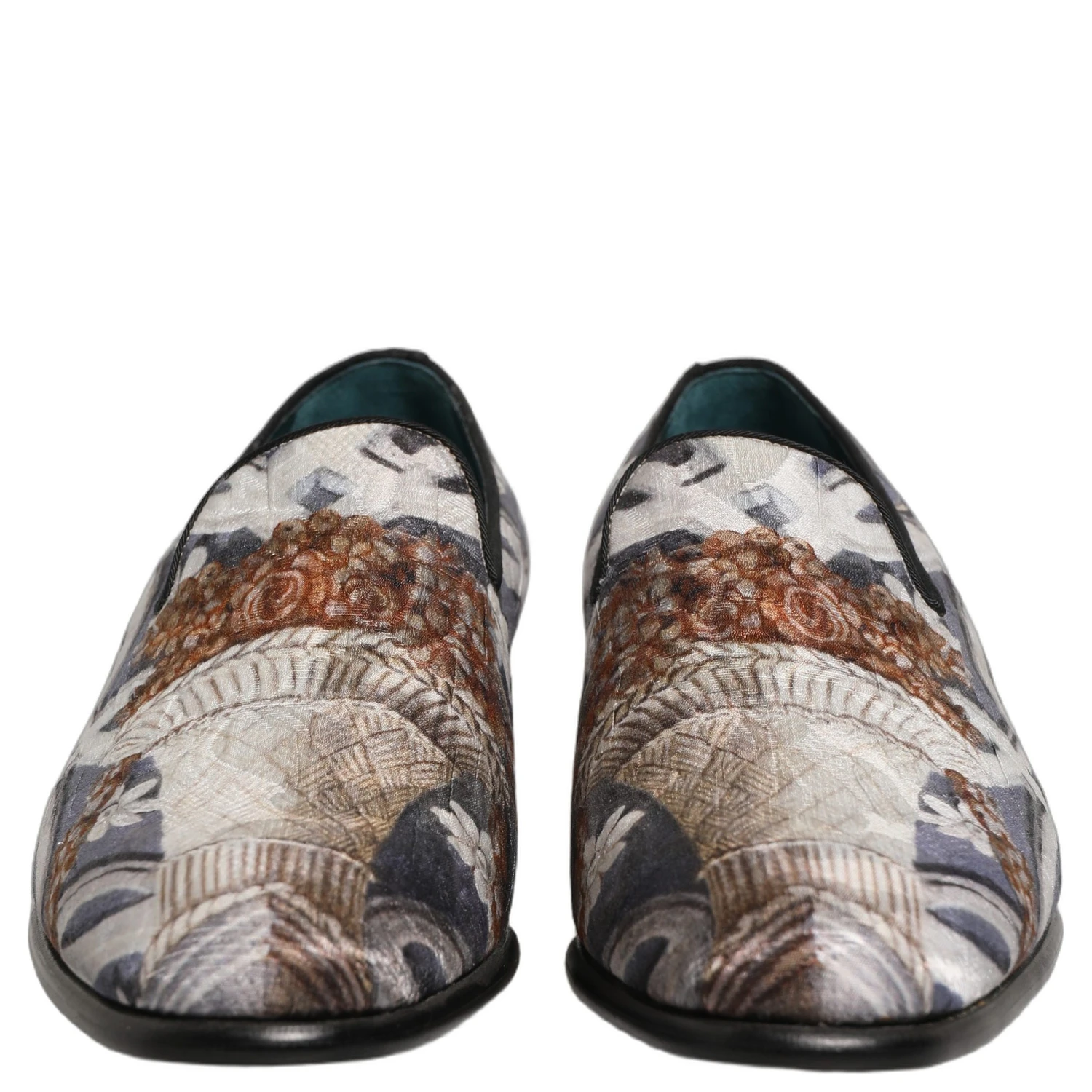 Multicolor Floral Tapestry Embroidery Loafer Shoes