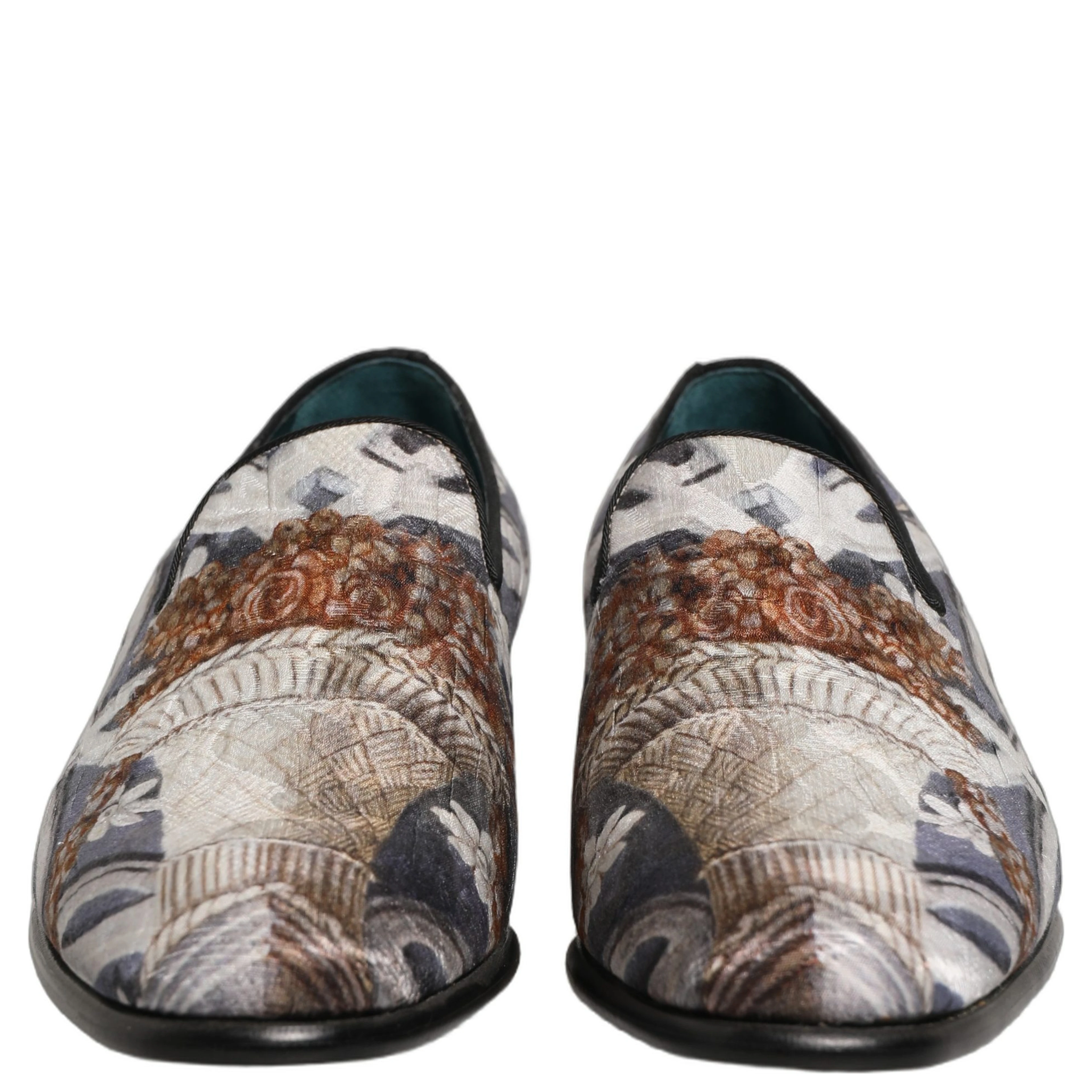 Multicolor Floral Tapestry Embroidery Loafer Shoes