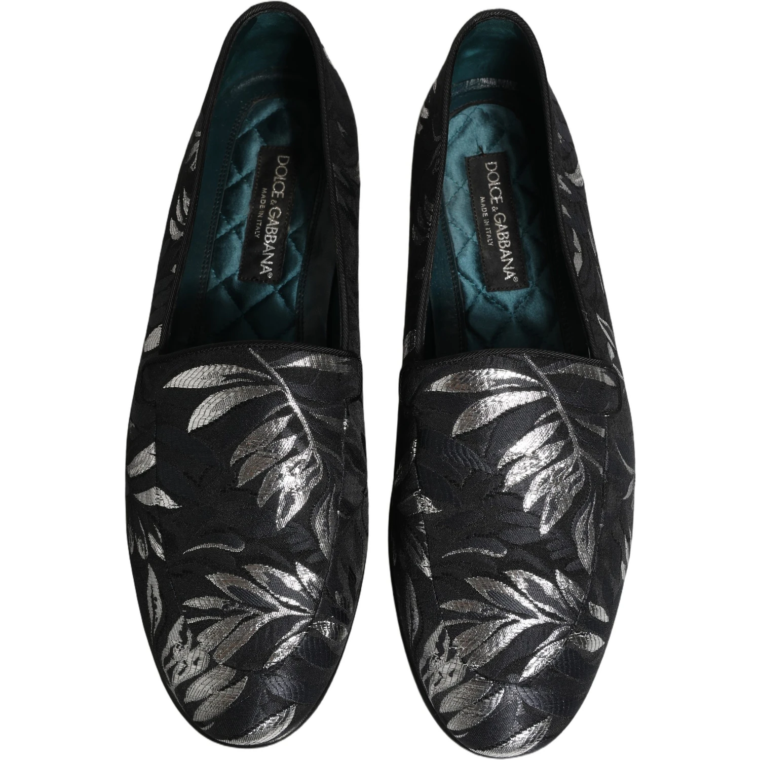 Black Leaf Embroidery Dress Men Loafers Shoes