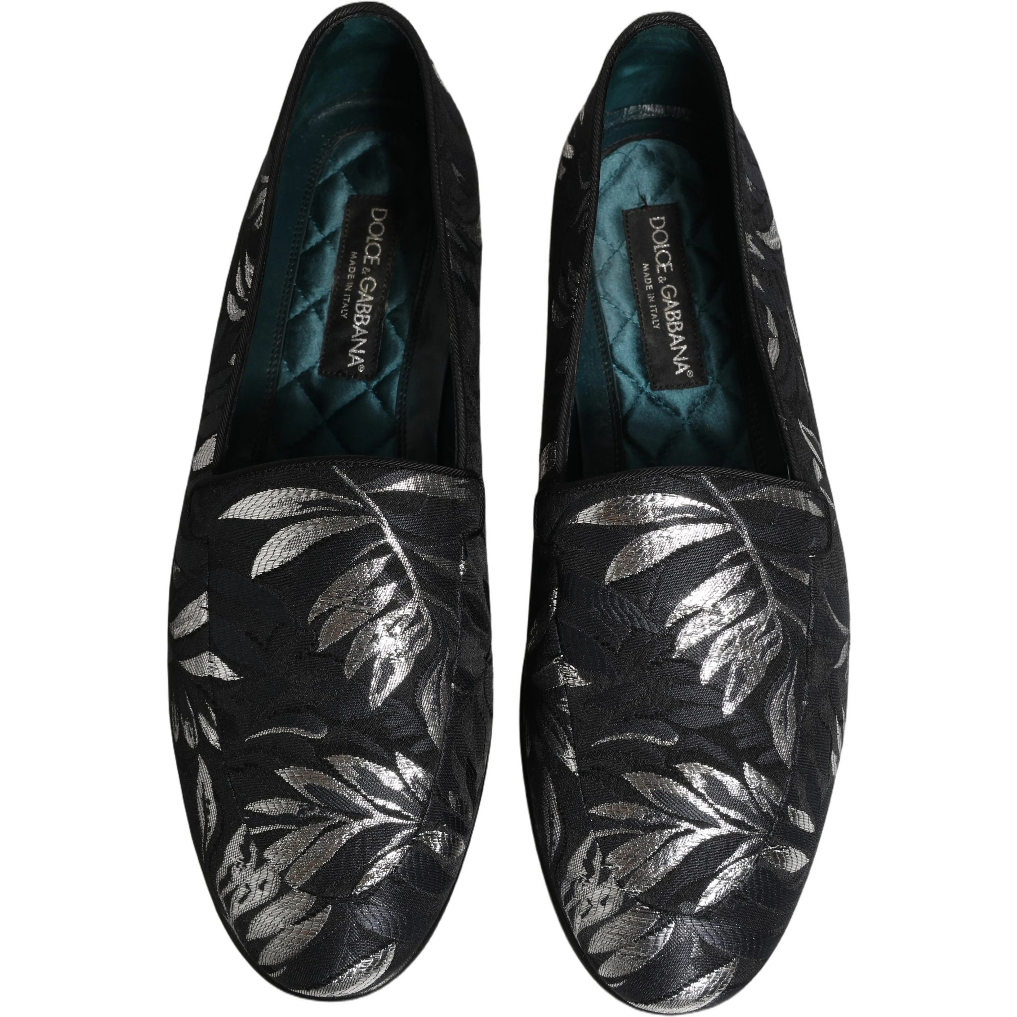 Black Leaf Embroidery Dress Men Loafers Shoes