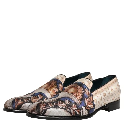 Multicolor Fruit Print Velvet Loafers Shoes