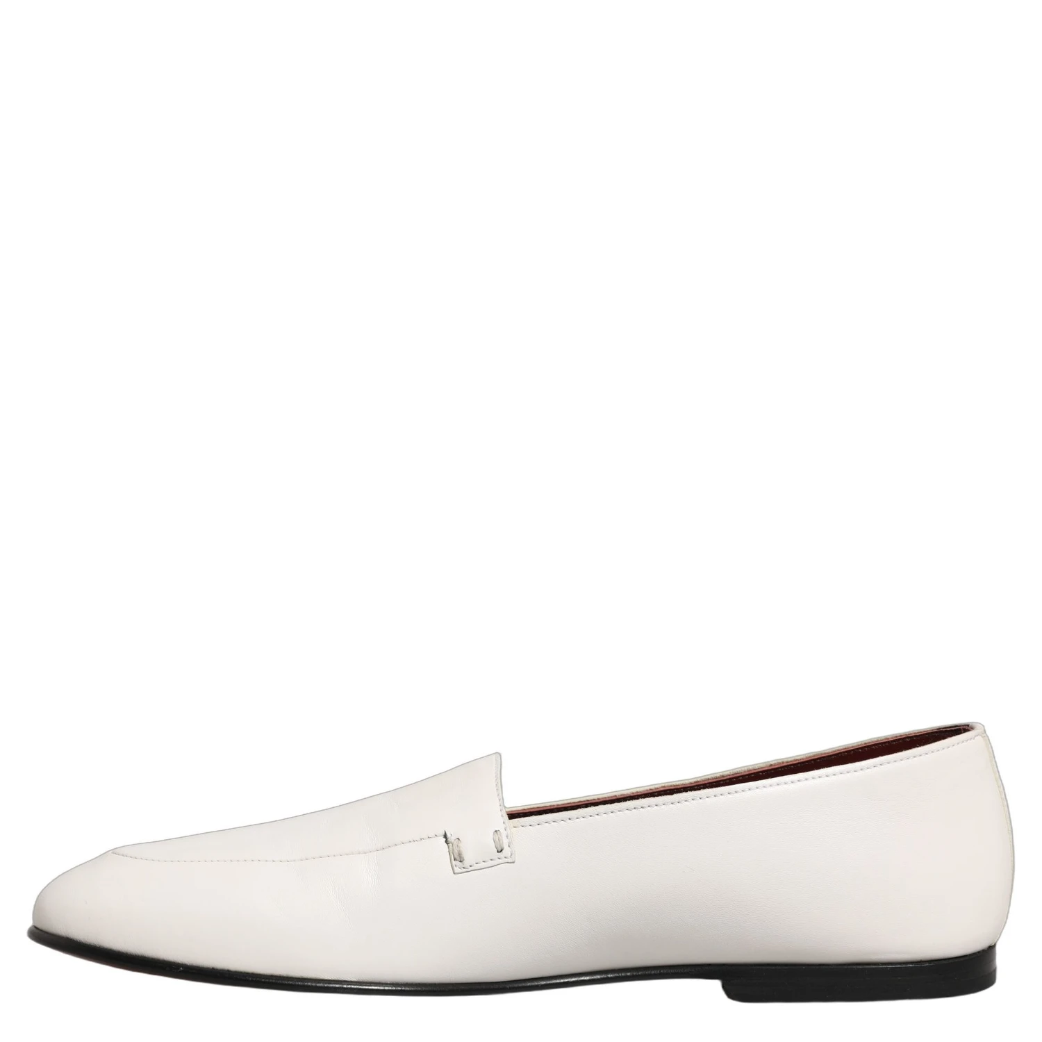 White Leather Logo Slip On Men Loafers Shoes