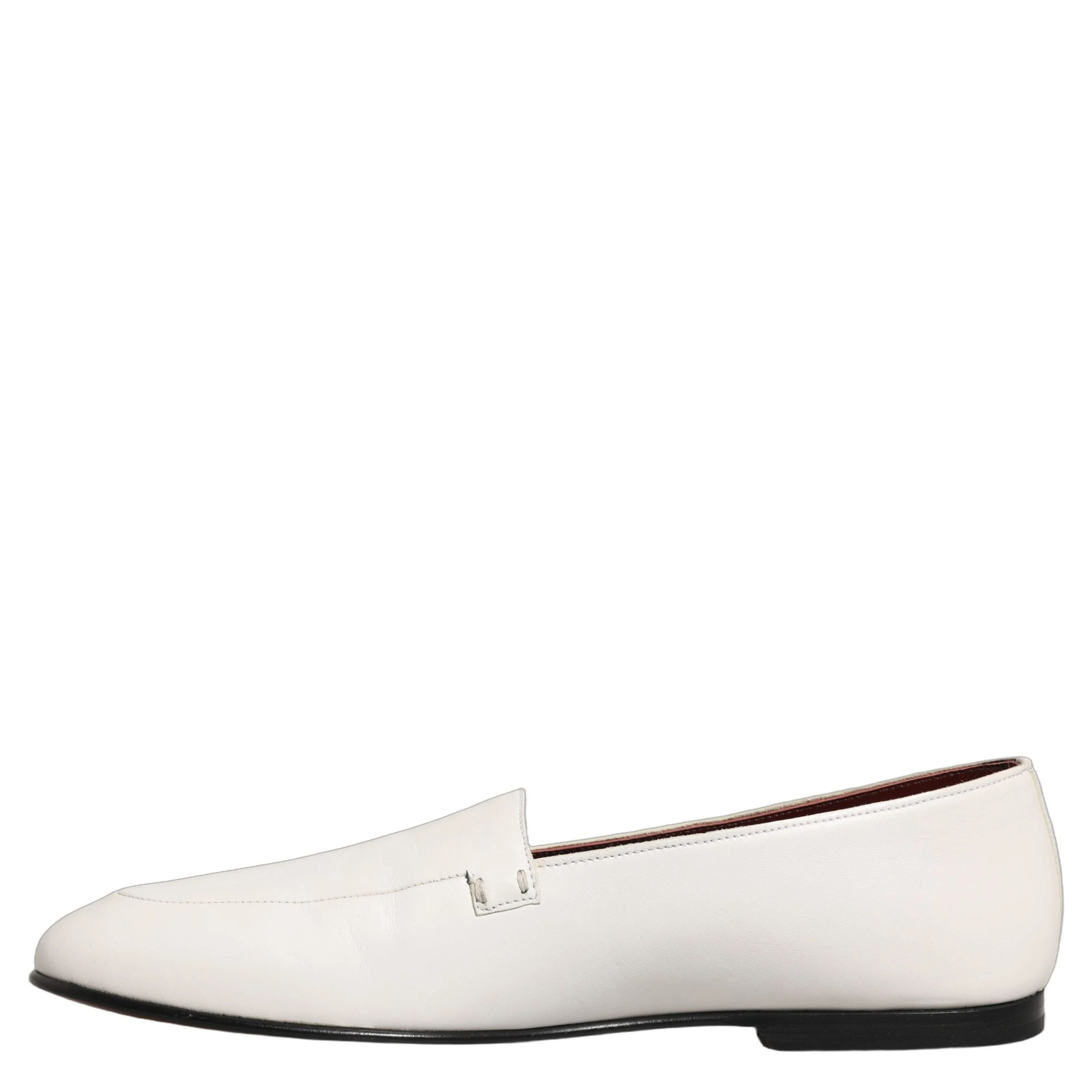 White Leather Logo Slip On Men Loafers Shoes