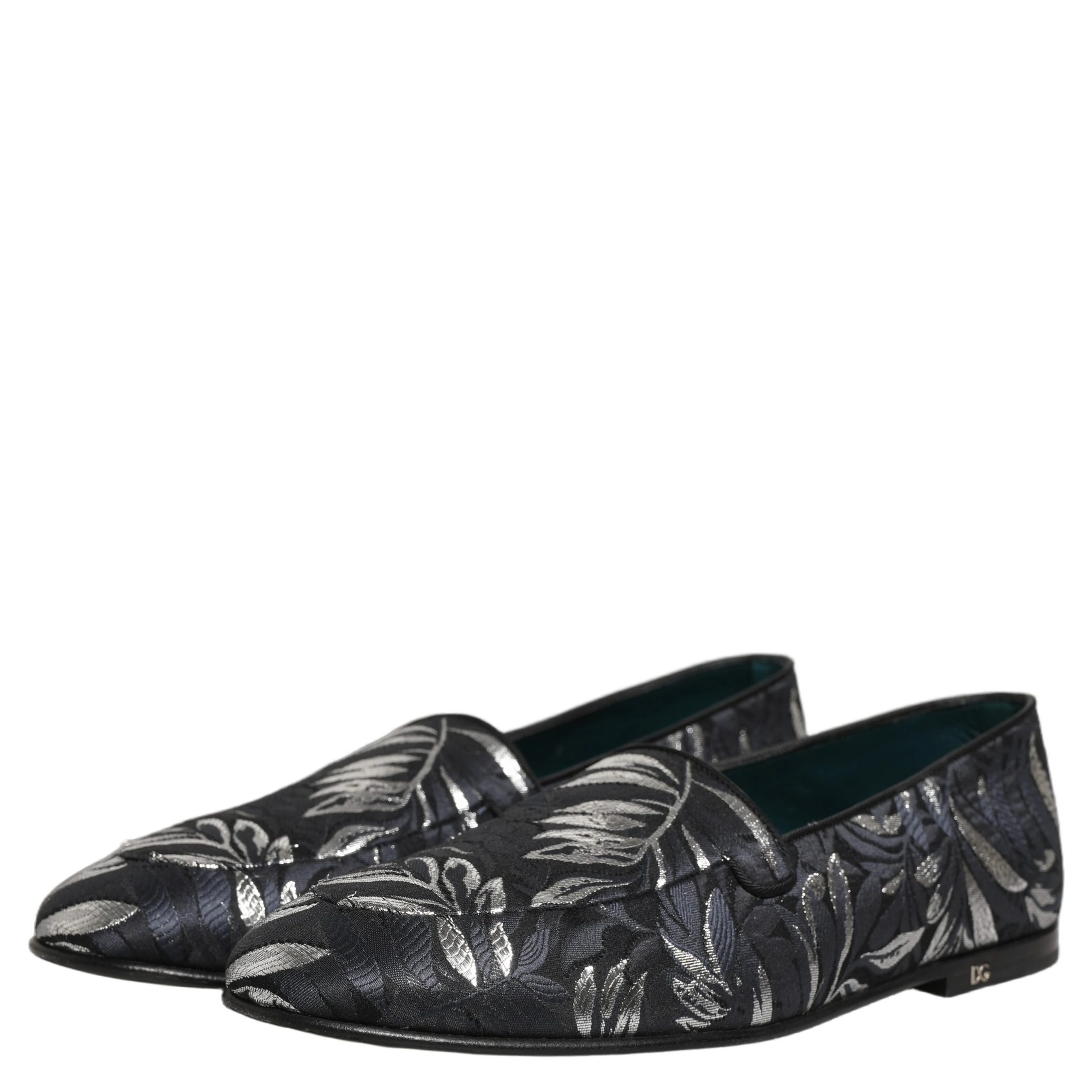 Black Leaf Embroidery Dress Men Loafers Shoes