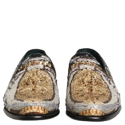 Multicolor Embroidered Sequin Loafers Shoes