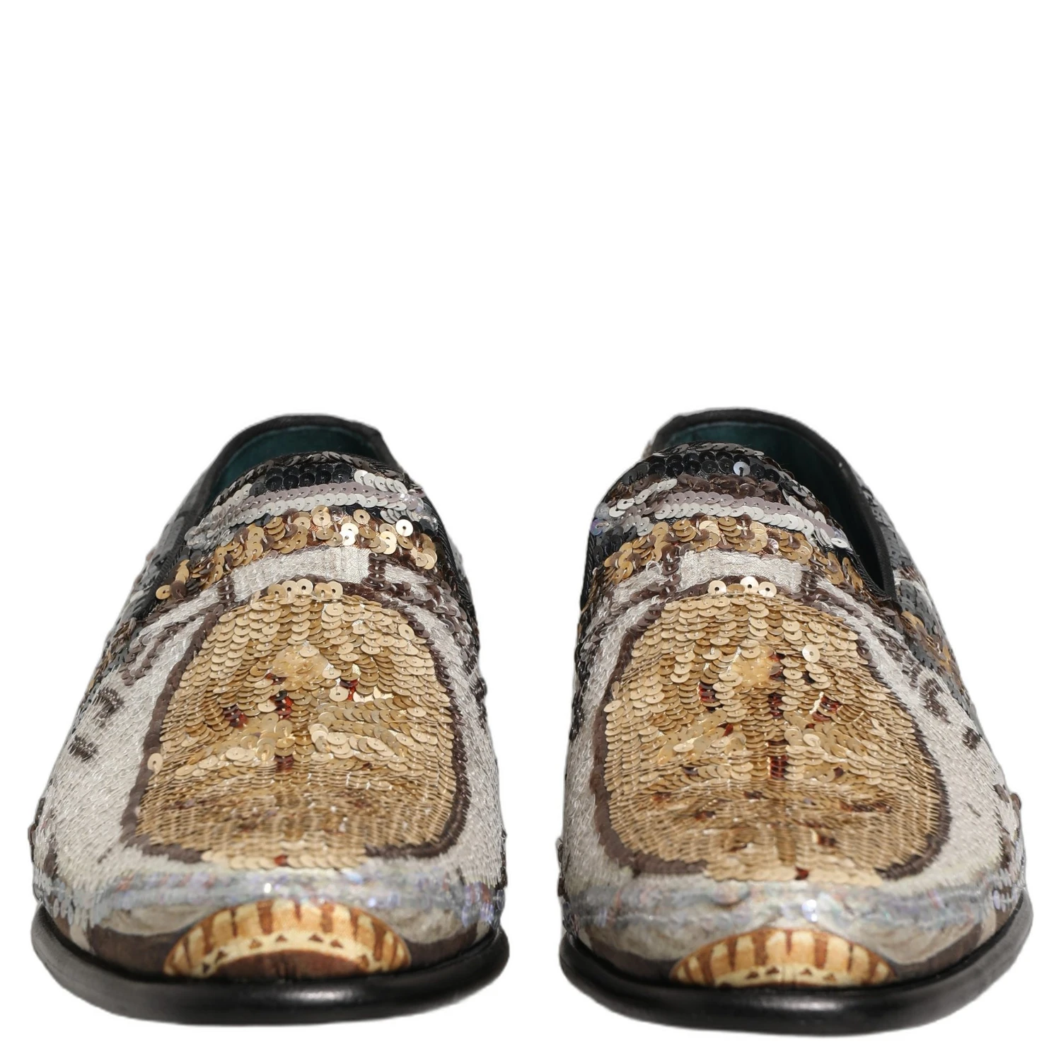 Multicolor Embroidered Sequin Loafers Shoes