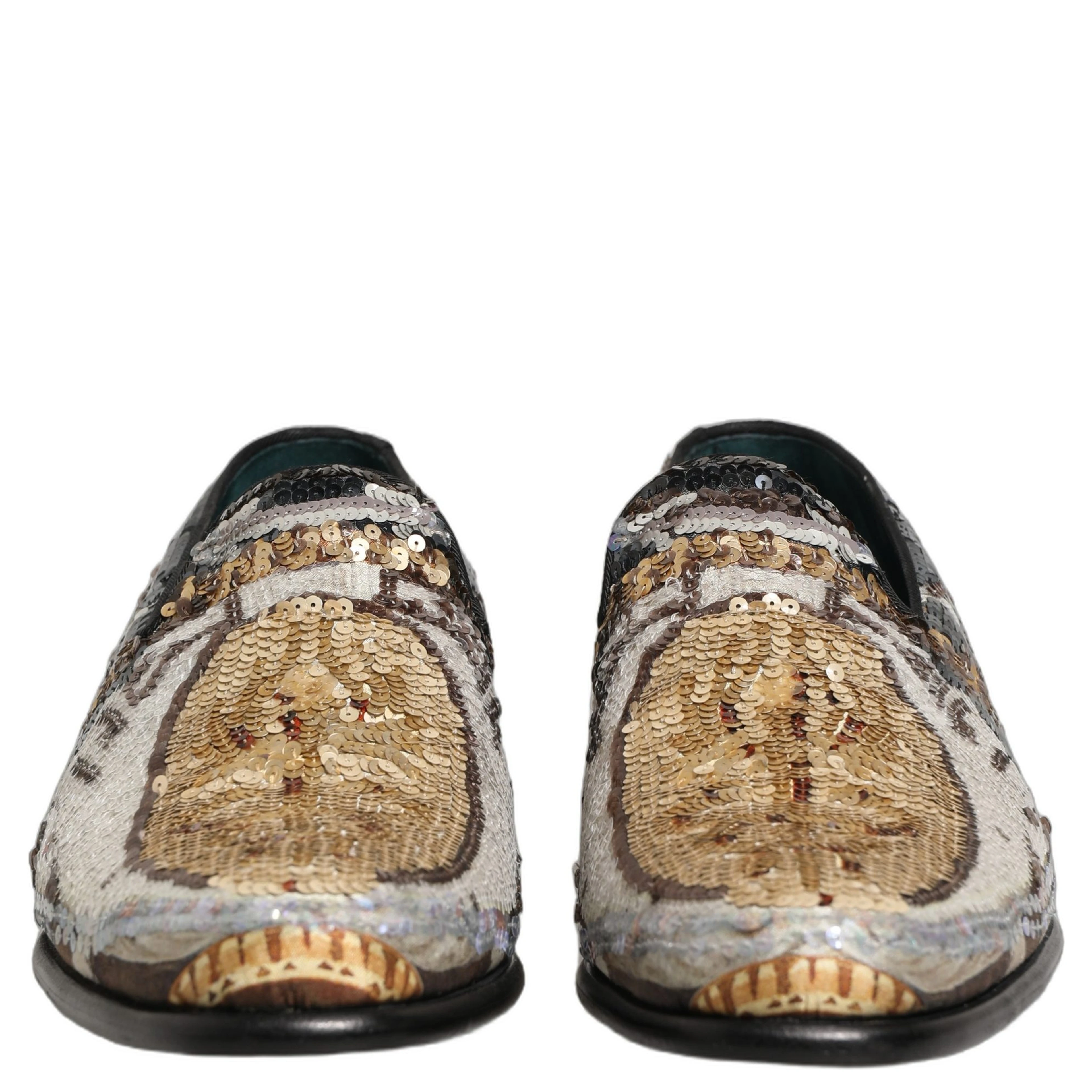 Multicolor Embroidered Sequin Loafers Shoes