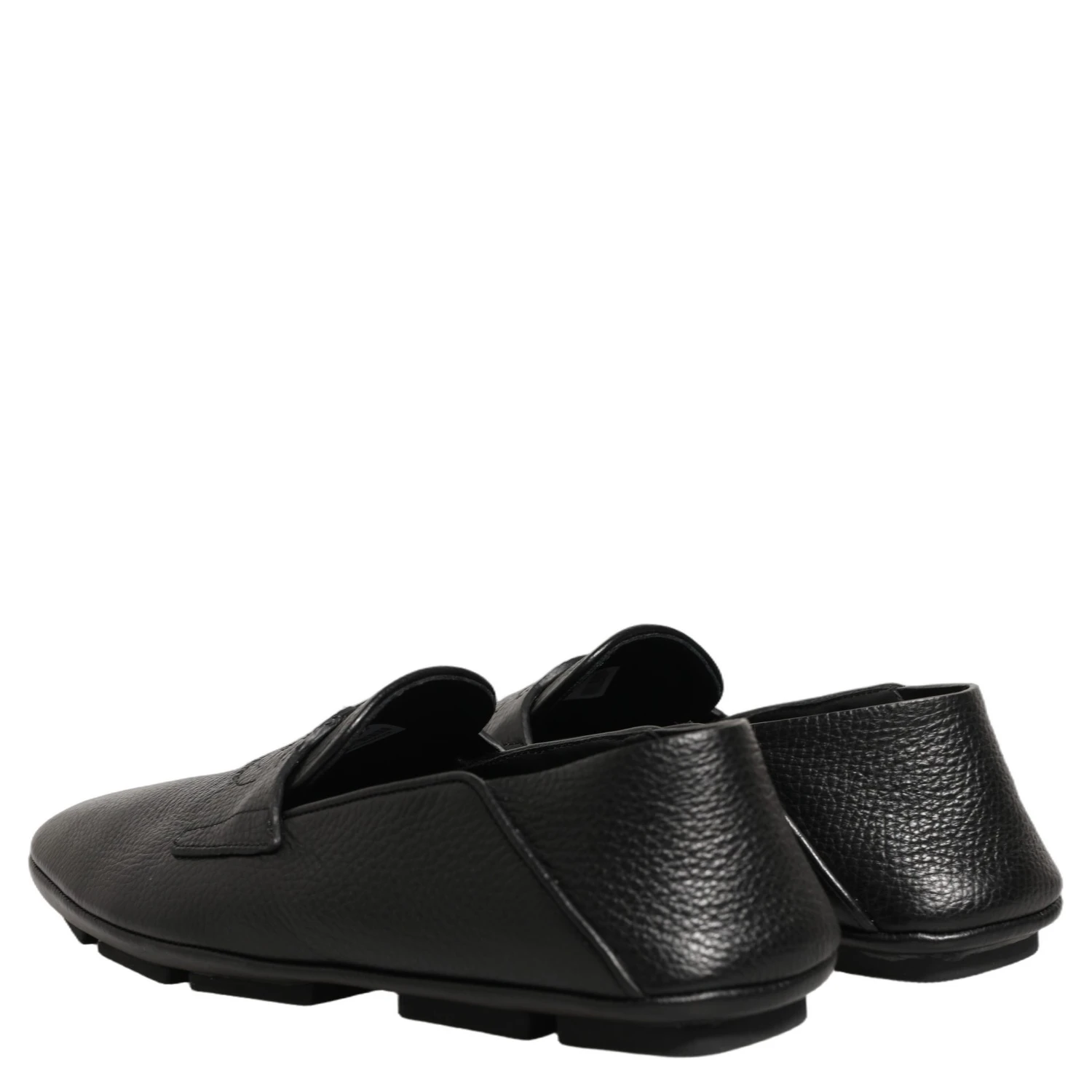 Black Deerskin Leather Driver Loafers Shoes