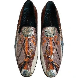 Multicolor Embroidered Sequin Loafers Shoes