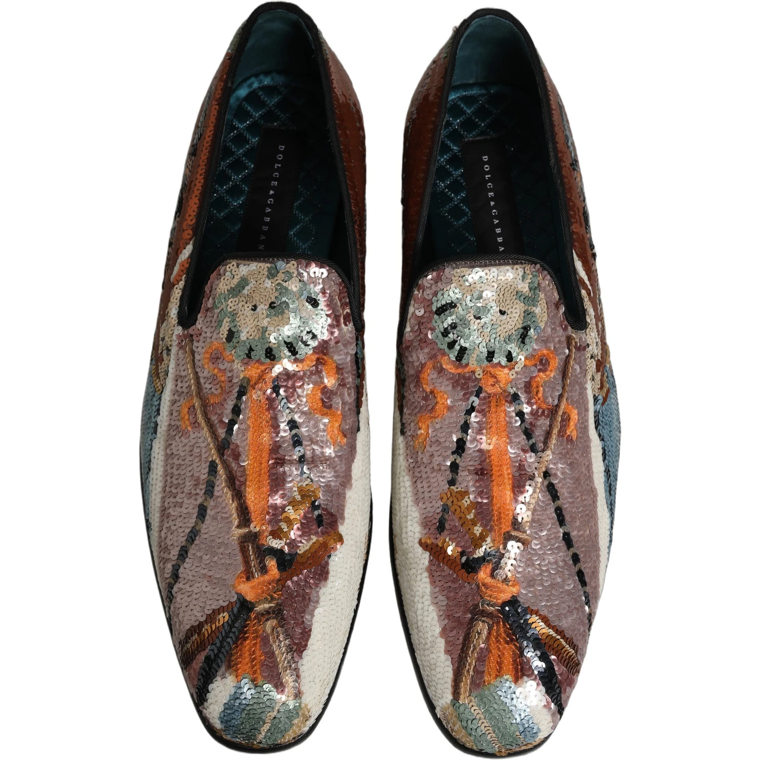 Multicolor Embroidered Sequin Loafers Shoes