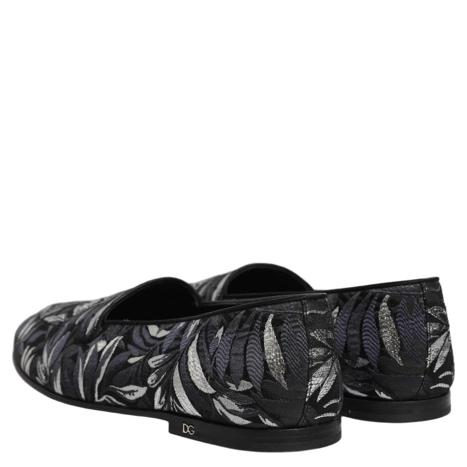 Black Leaf Embroidery Dress Men Loafers Shoes