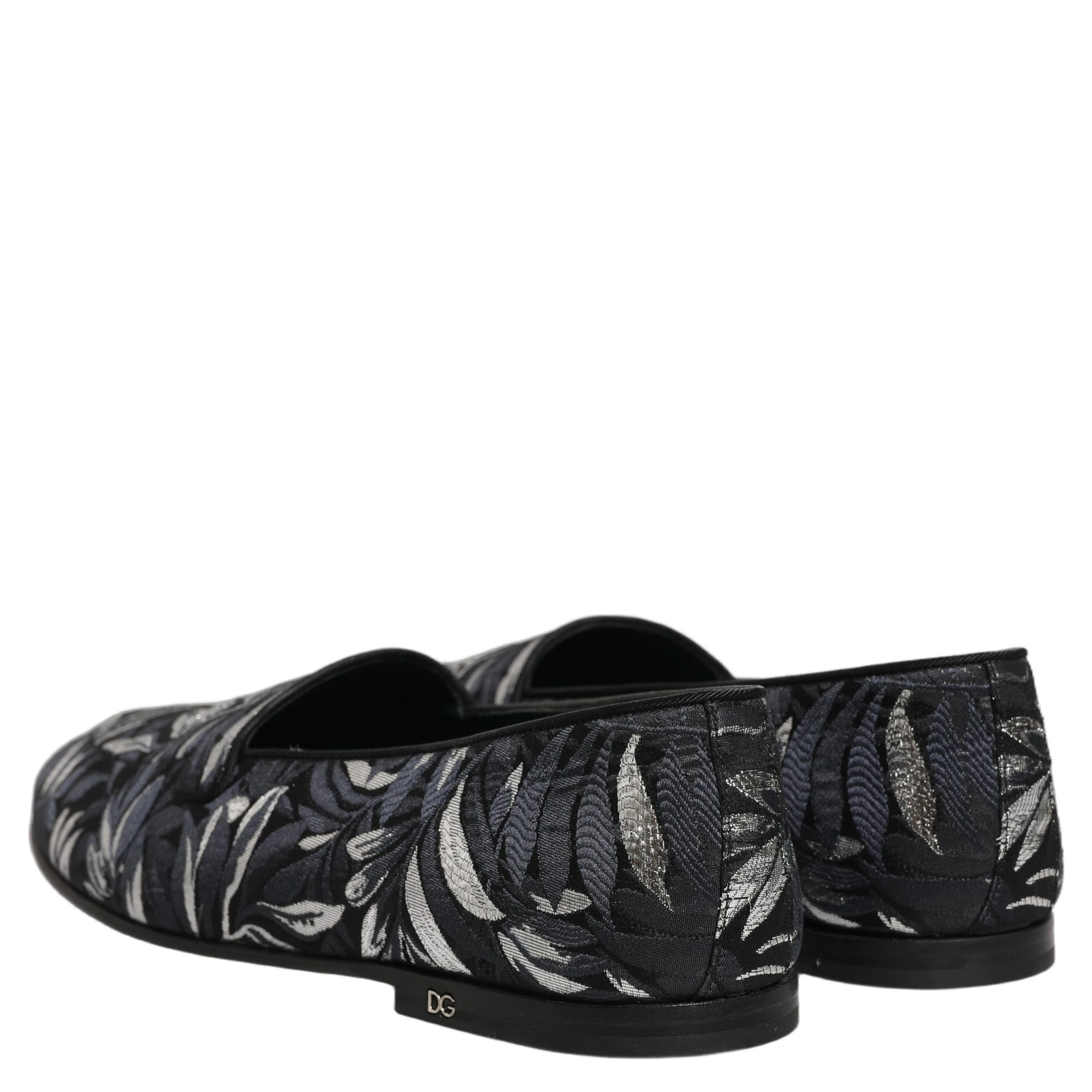 Black Leaf Embroidery Dress Men Loafers Shoes