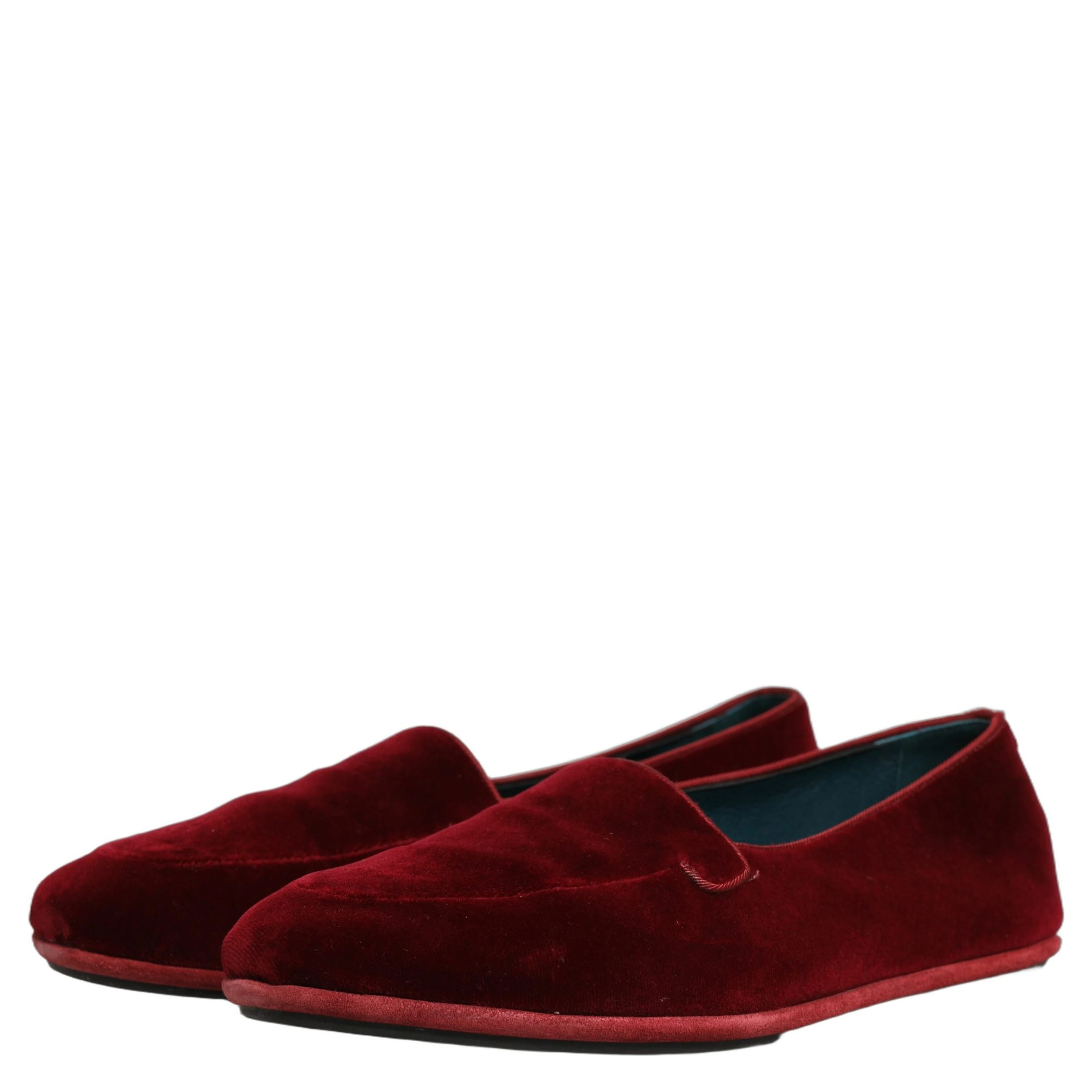 Maroon Velvet Slip On Men Flats Loafers Shoes