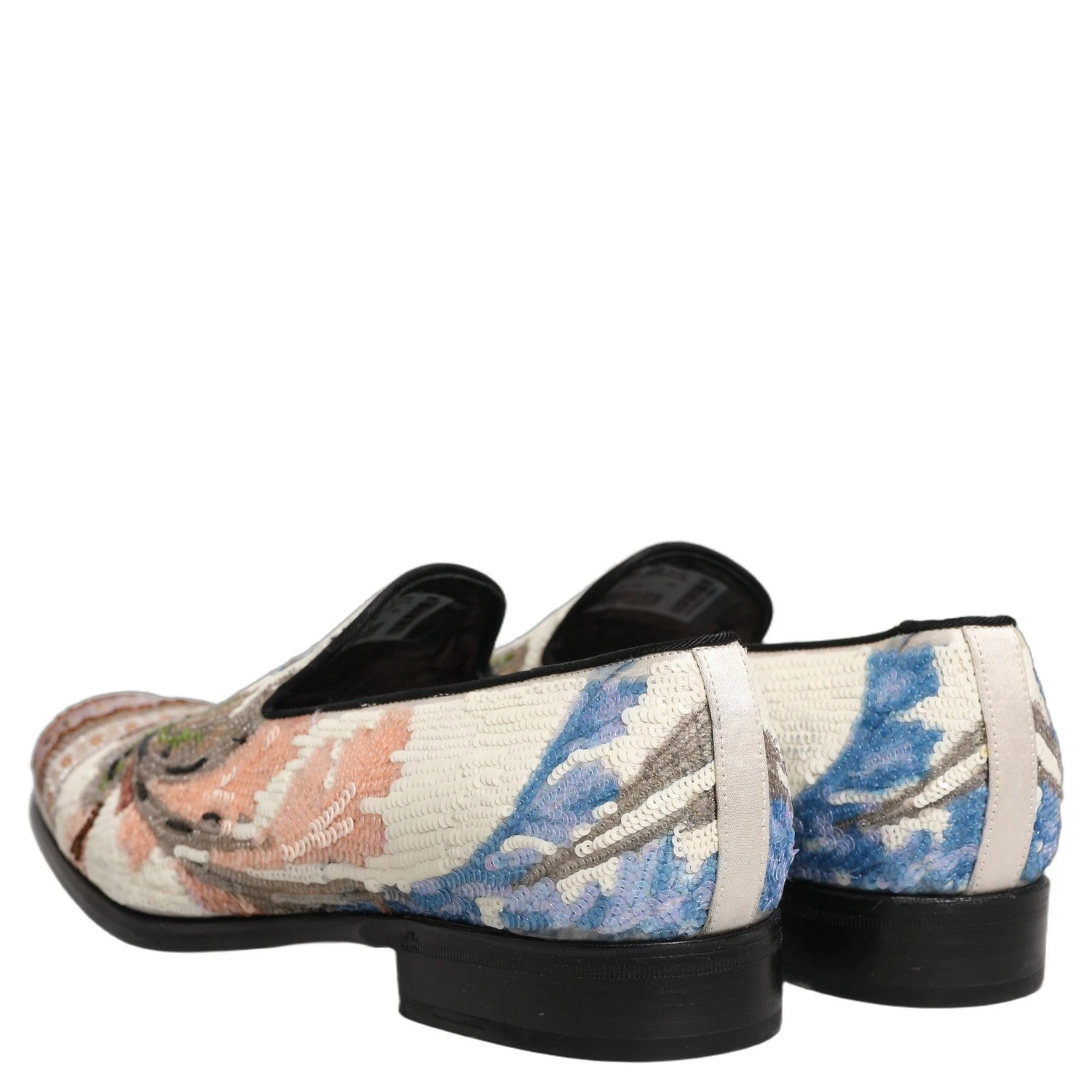 Multicolor Sequin Embroidered Loafers Shoes