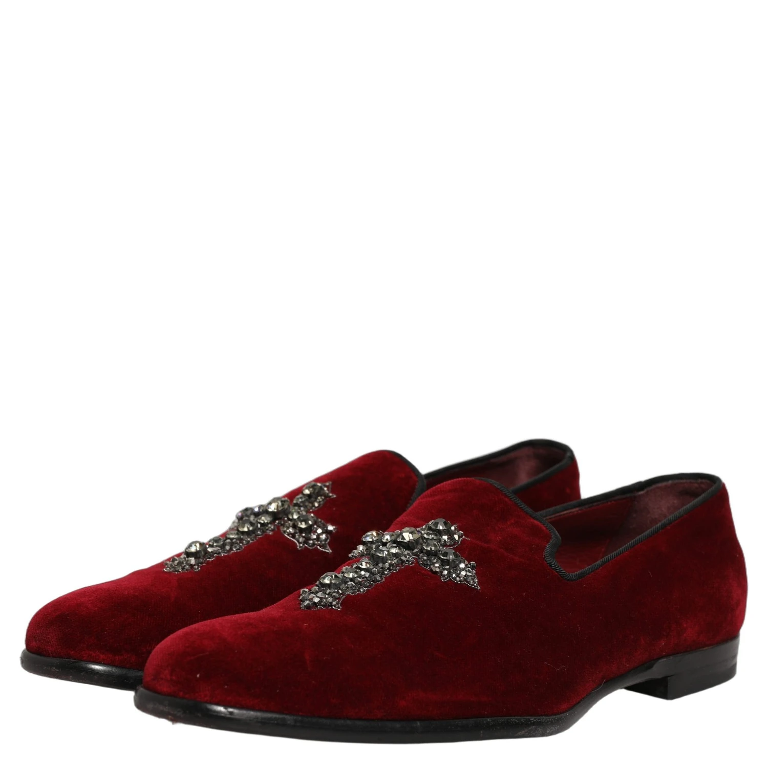 Maroon Suede Cross Slip On Dress Loafers Shoes