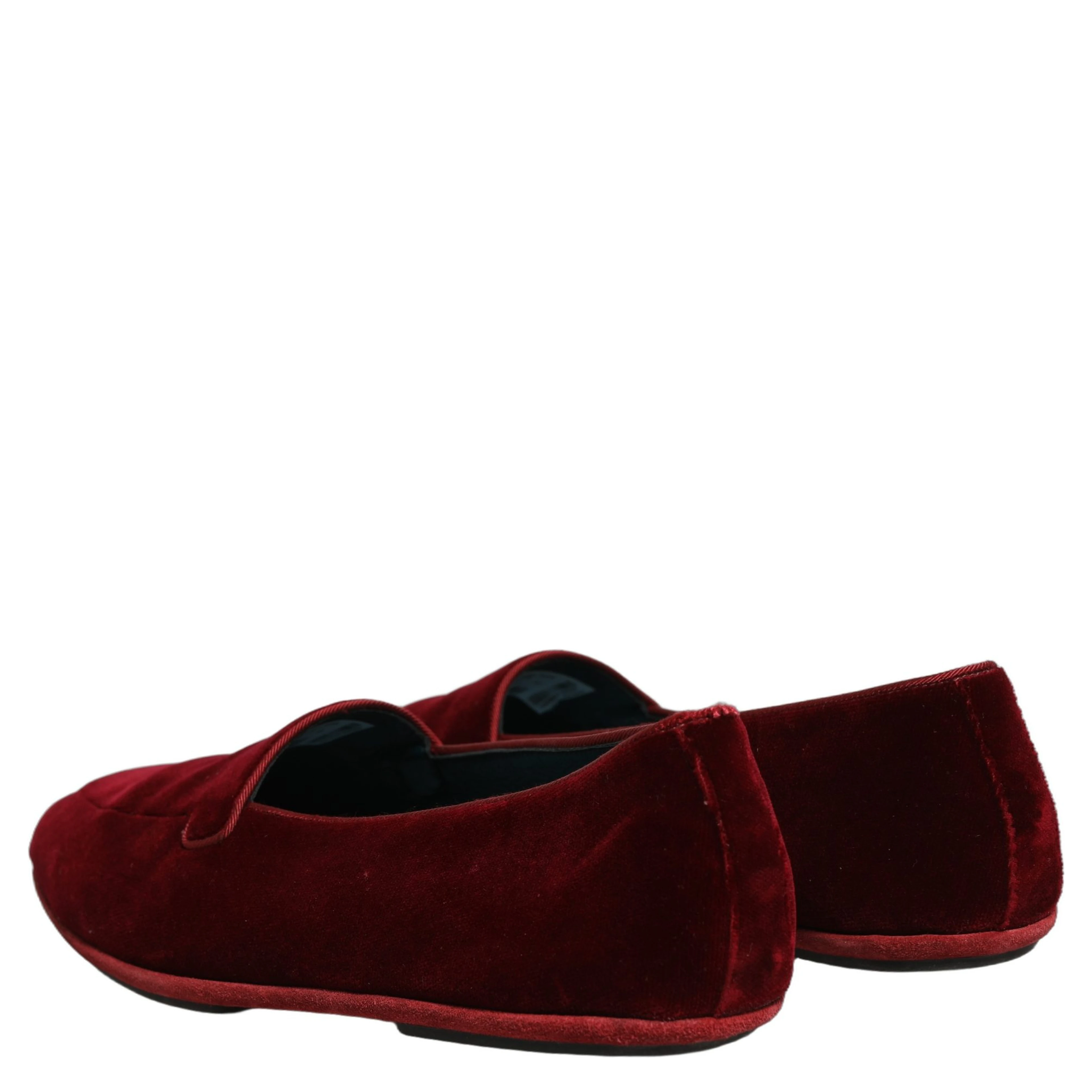 Maroon Velvet Slip On Men Flats Loafers Shoes