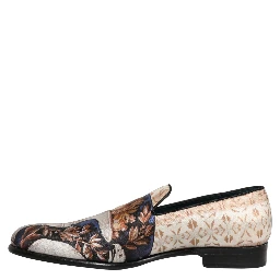 Multicolor Fruit Print Velvet Loafers Shoes