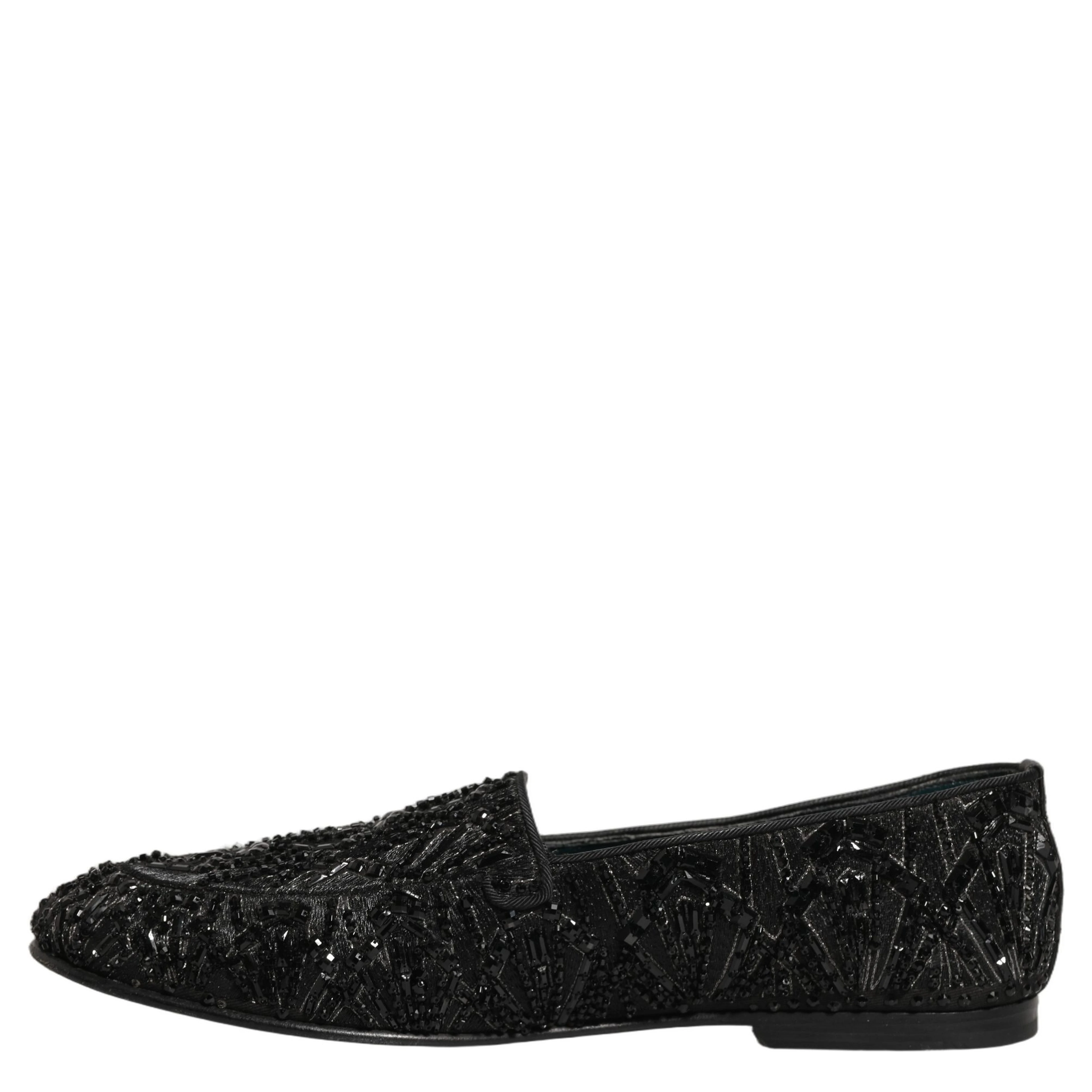 Black Velvet Embroidered Dress Loafers Shoes