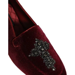 Red Suede Embellished Men Dress Loafers Shoes