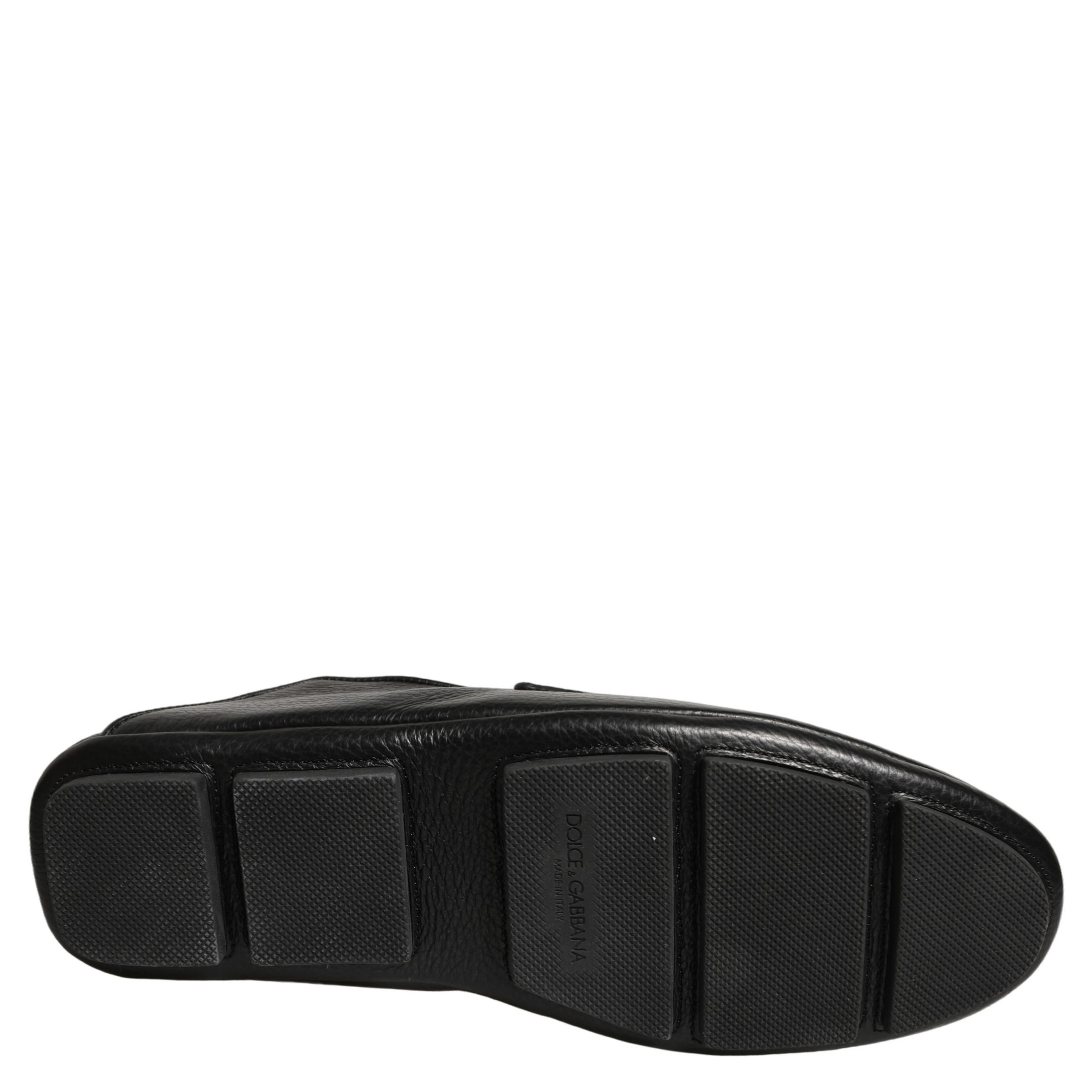 Black Deerskin Leather Driver Loafers Shoes