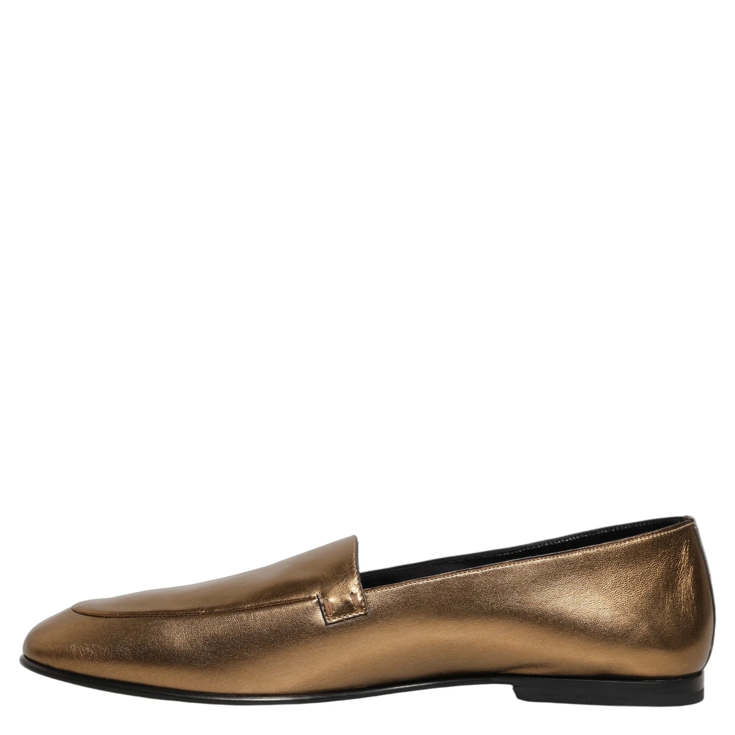 Gold Leather DG Logo Slip On Men Loafers Shoes