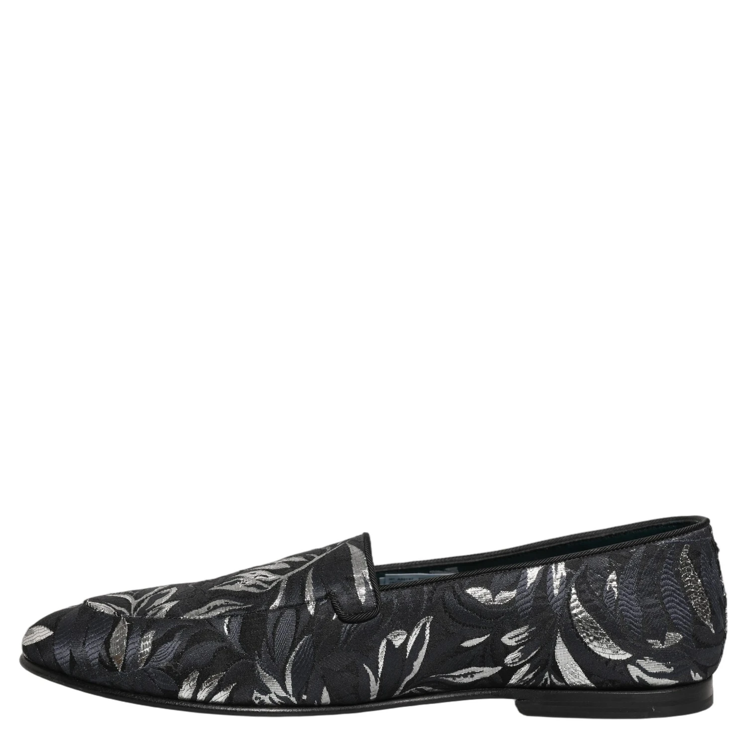 Black Leaf Embroidery Dress Men Loafers Shoes
