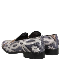 Multicolor Floral Tapestry Embroidery Loafer Shoes
