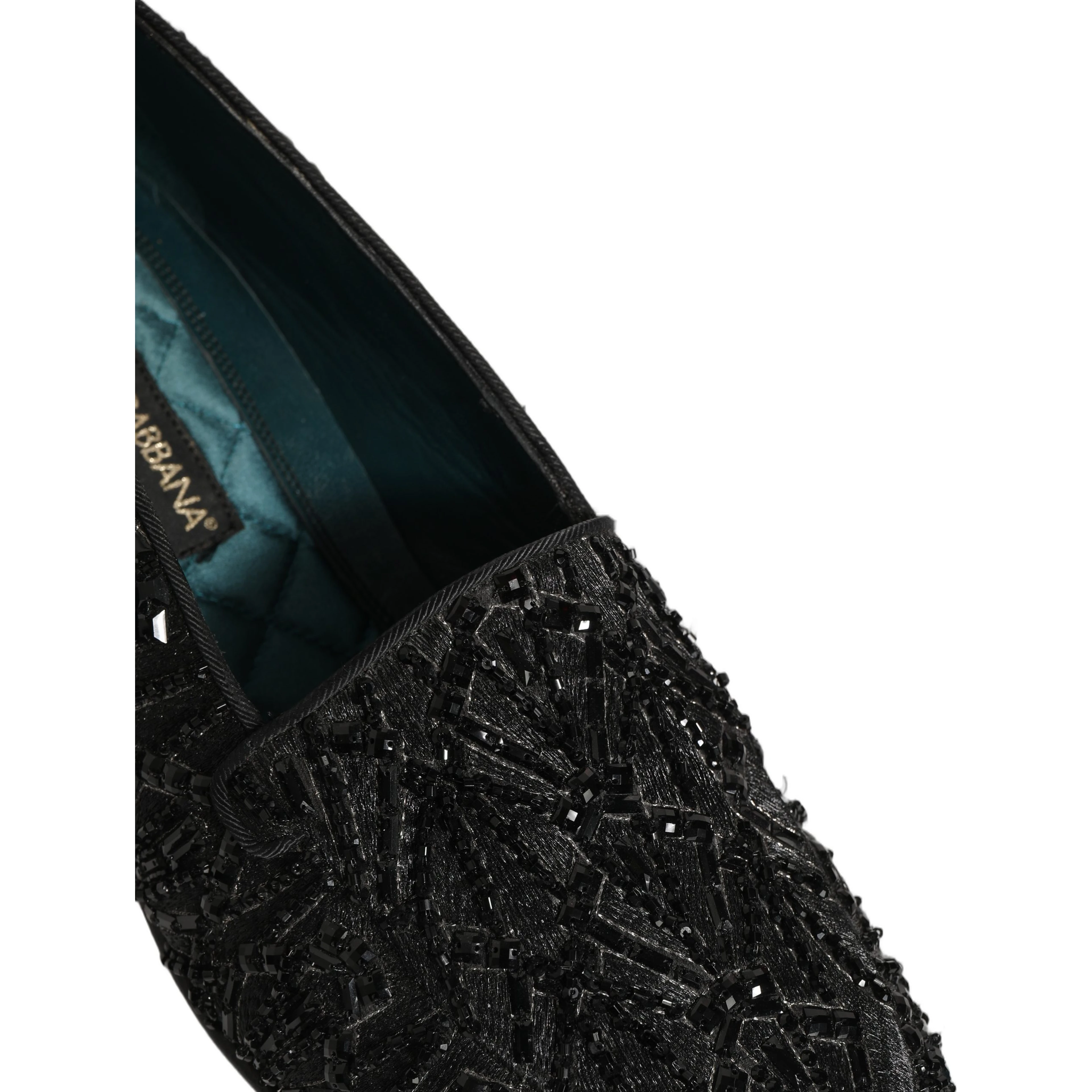 Black Velvet Embroidered Dress Loafers Shoes