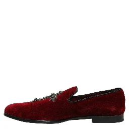 Maroon Suede Cross Slip On Dress Loafers Shoes