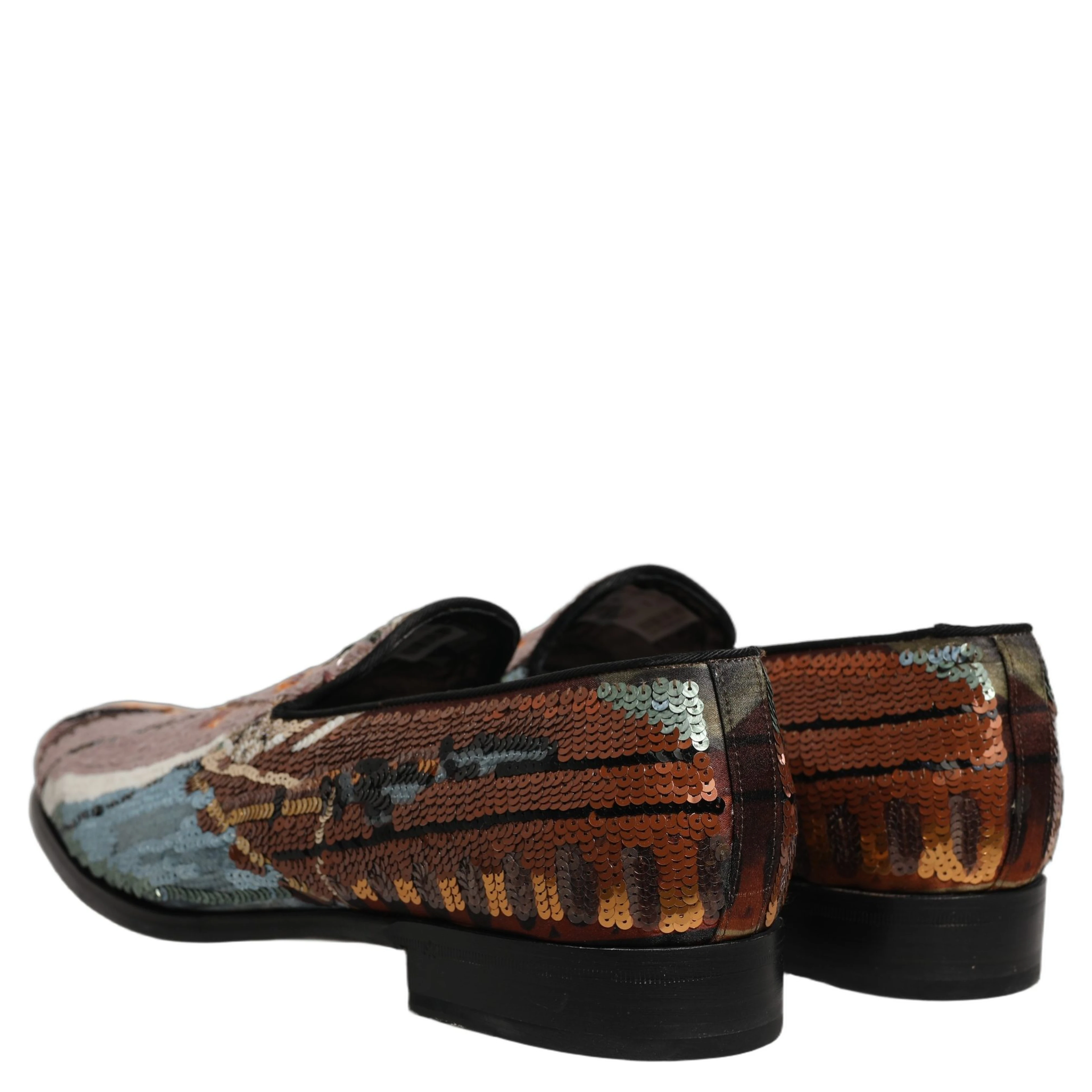 Multicolor Embroidered Sequin Loafers Shoes