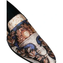 Multicolor Fruit Print Velvet Loafers Shoes
