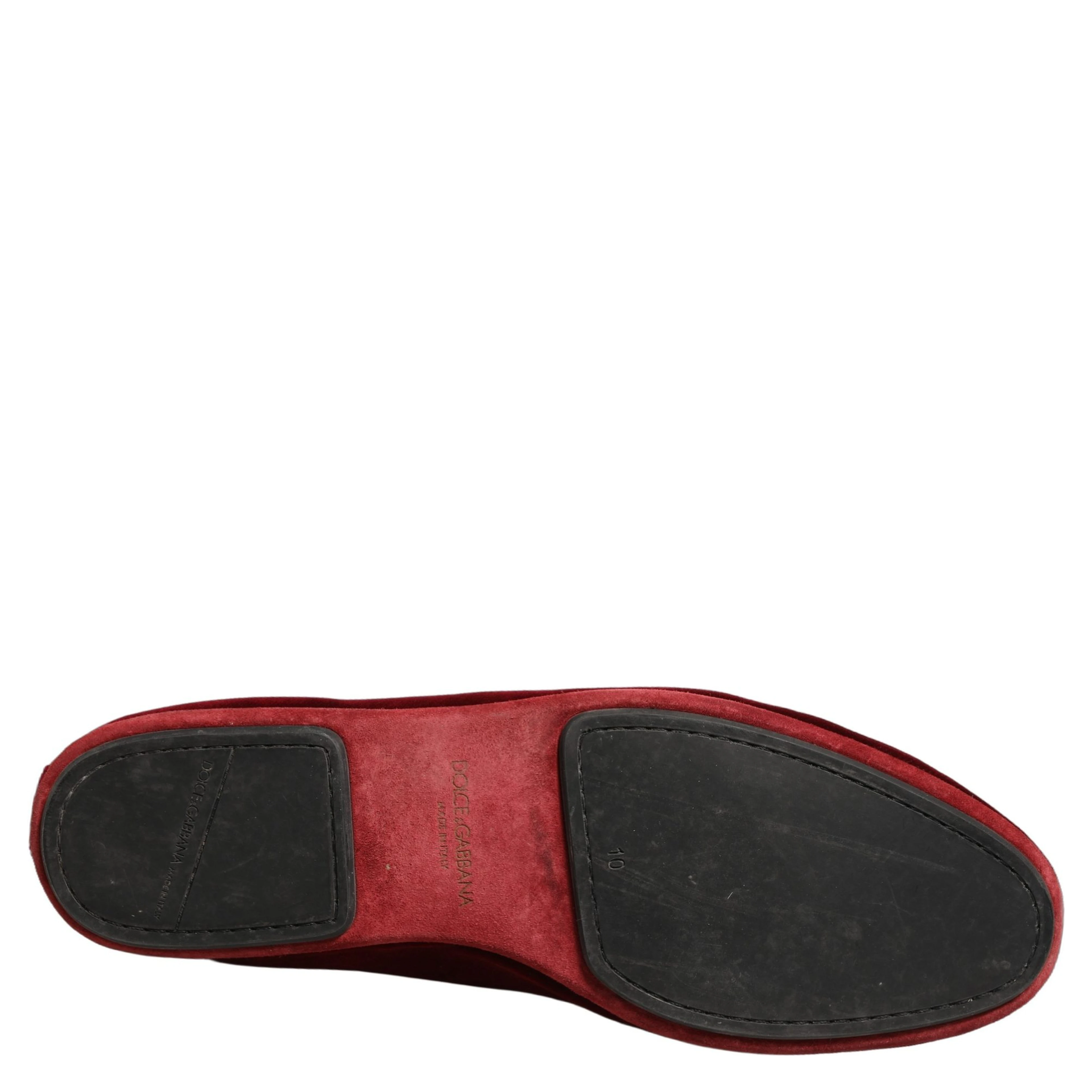Maroon Velvet Slip On Men Flats Loafers Shoes