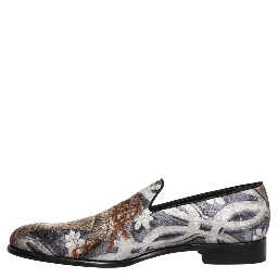 Multicolor Floral Tapestry Embroidery Loafer Shoes