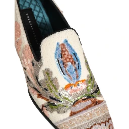 Multicolor Sequin Embroidered Loafers Shoes
