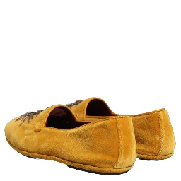 Yellow Velvet DG Heart Loafers Flats Shoes