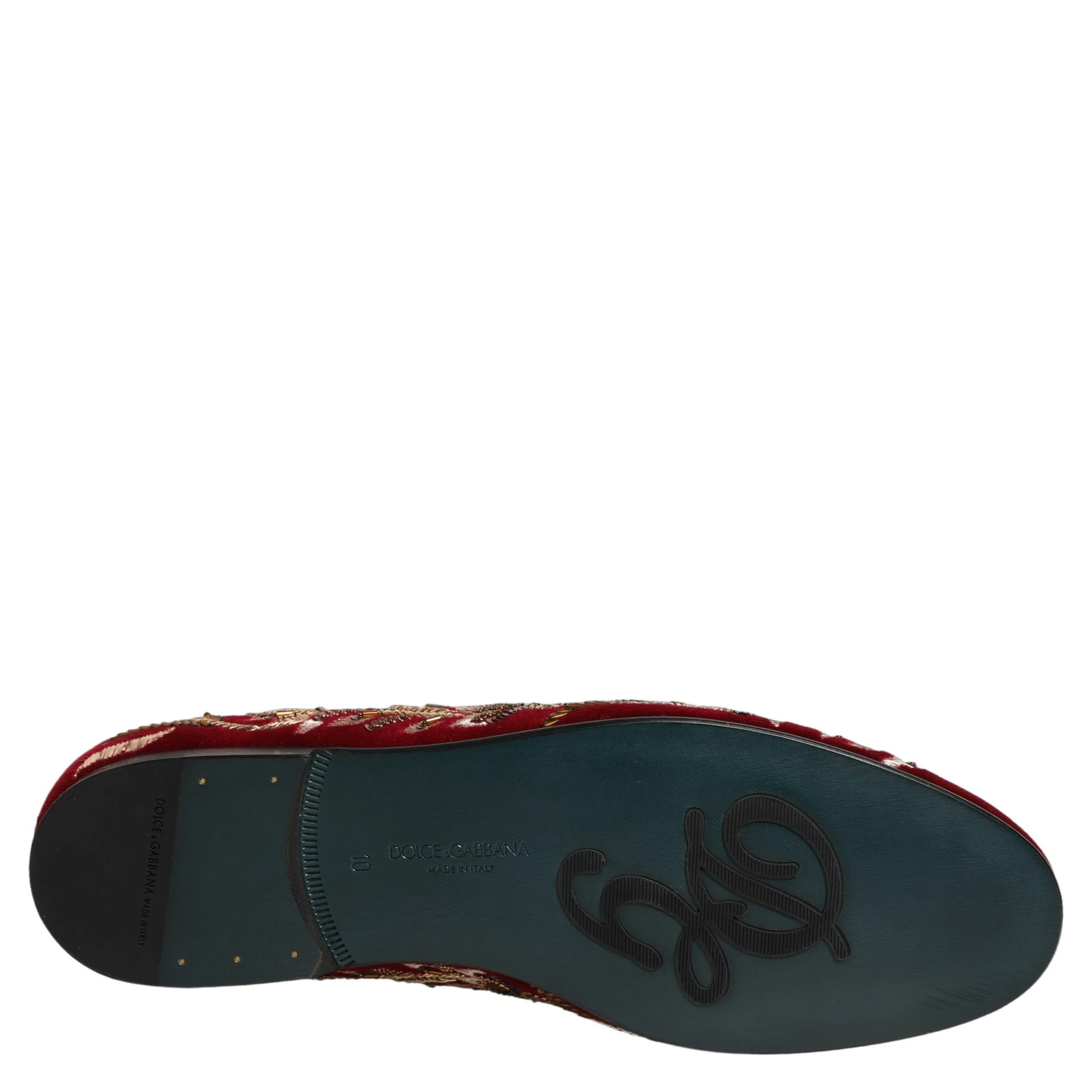 Red Velvet Floral Embroidery Loafers Shoes