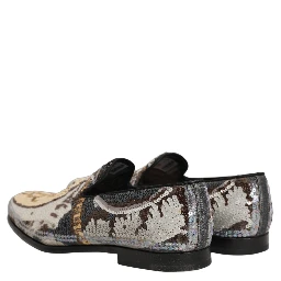 Multicolor Embroidered Sequin Loafers Shoes