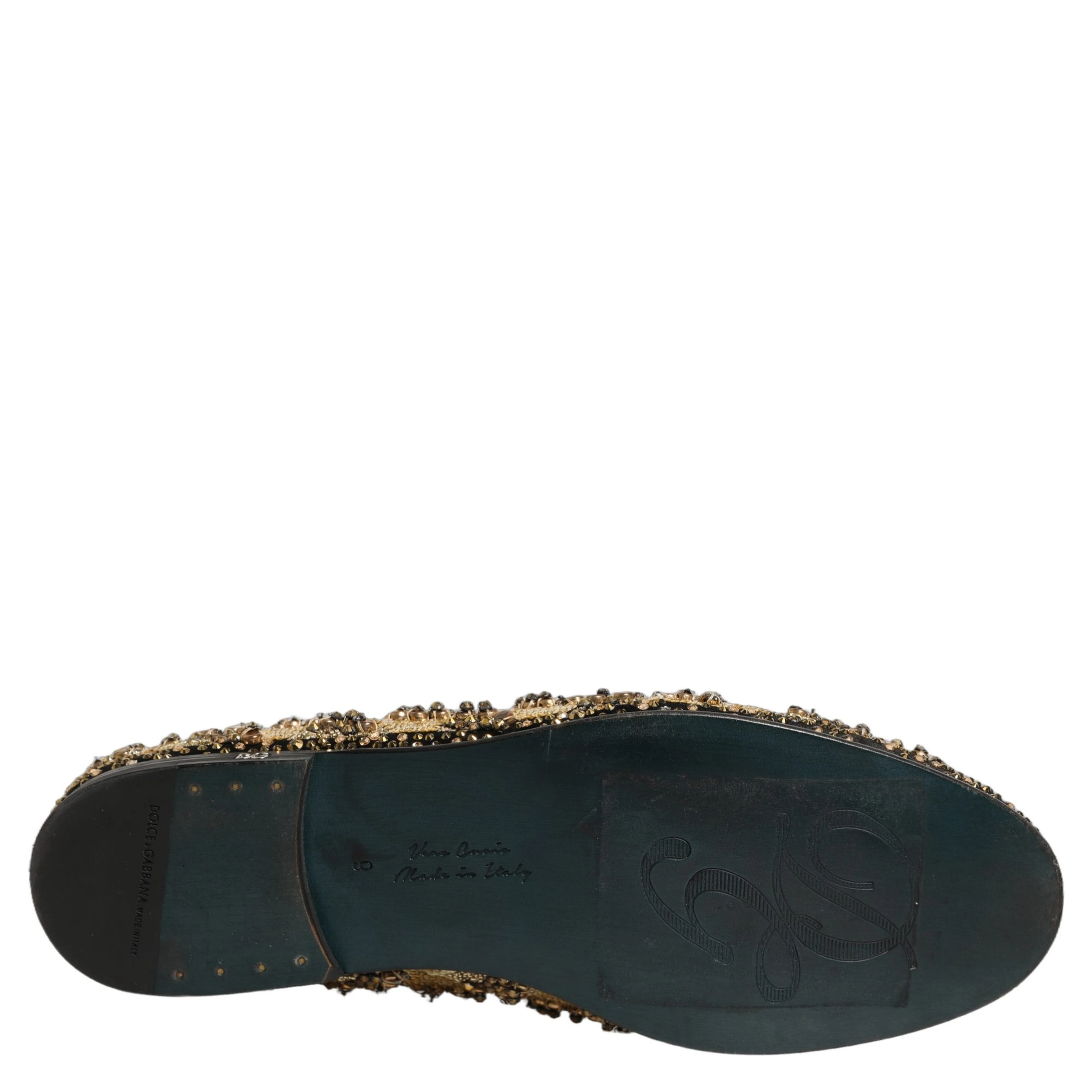 Gold Sequin Embellished Dress Loafers Shoes