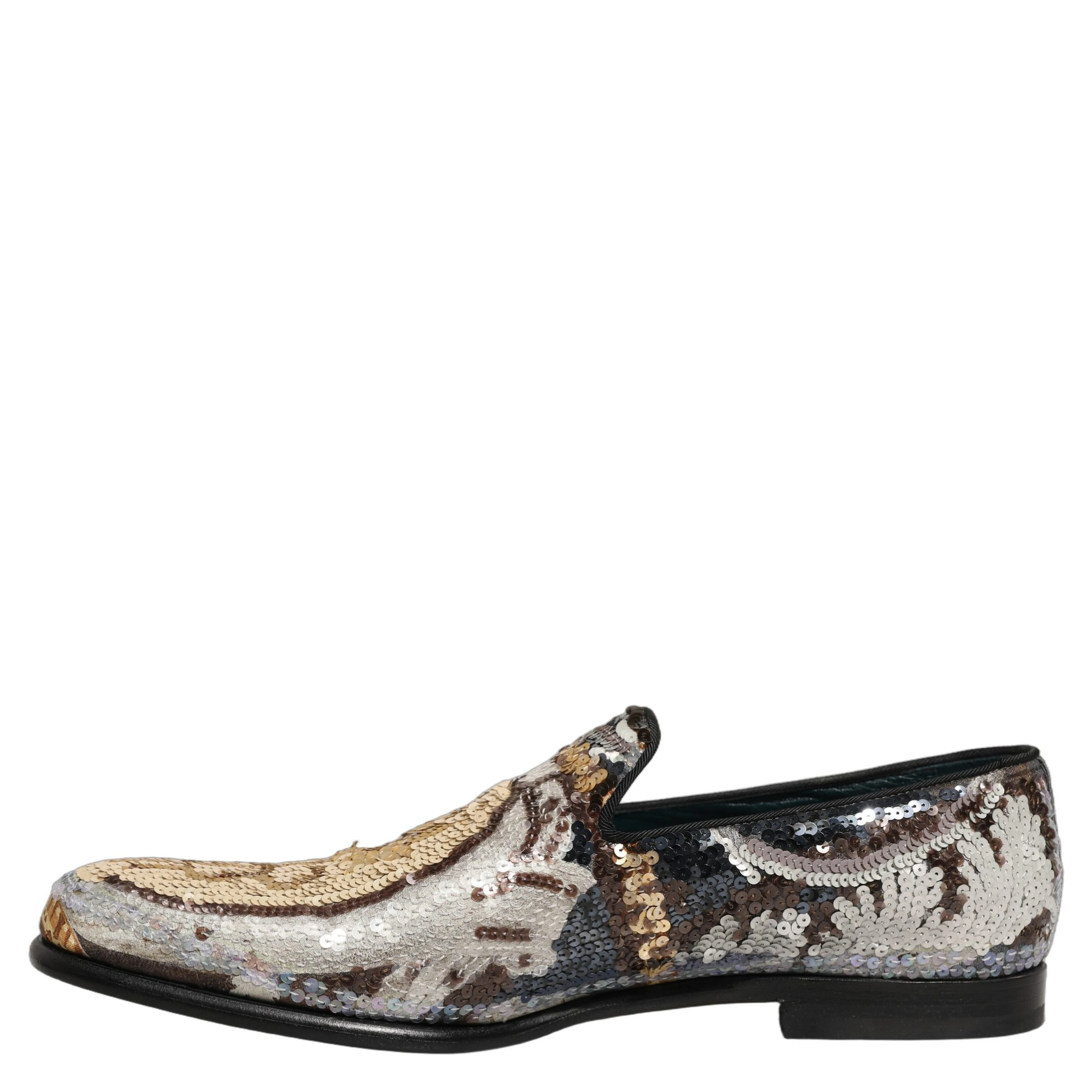 Multicolor Embroidered Sequin Loafers Shoes