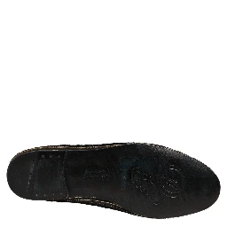 Black Gold Sequined Men Dress Loafers Shoes