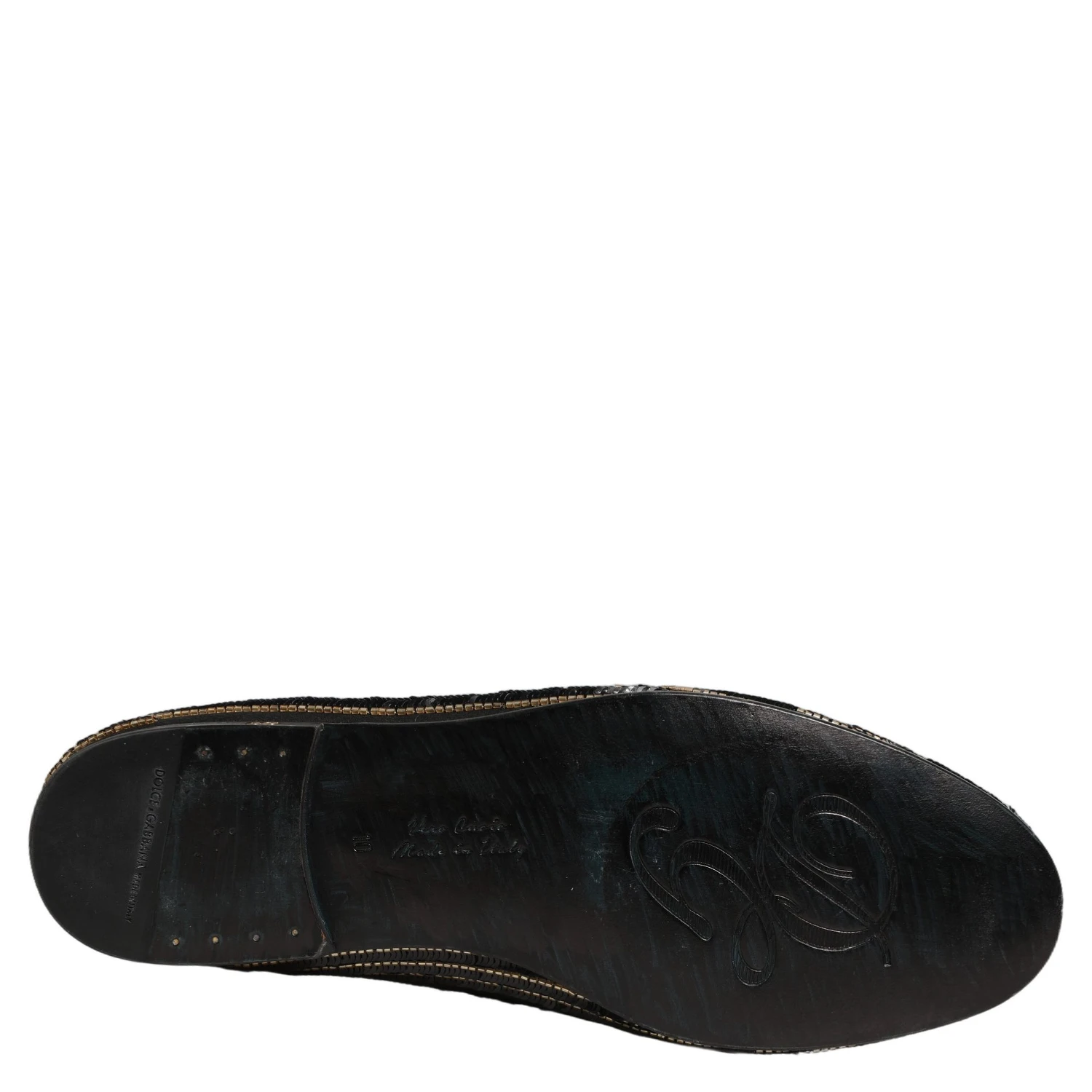 Black Gold Sequined Men Dress Loafers Shoes