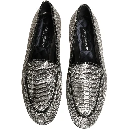 Silver Crystal Embellished Men Loafers Shoes