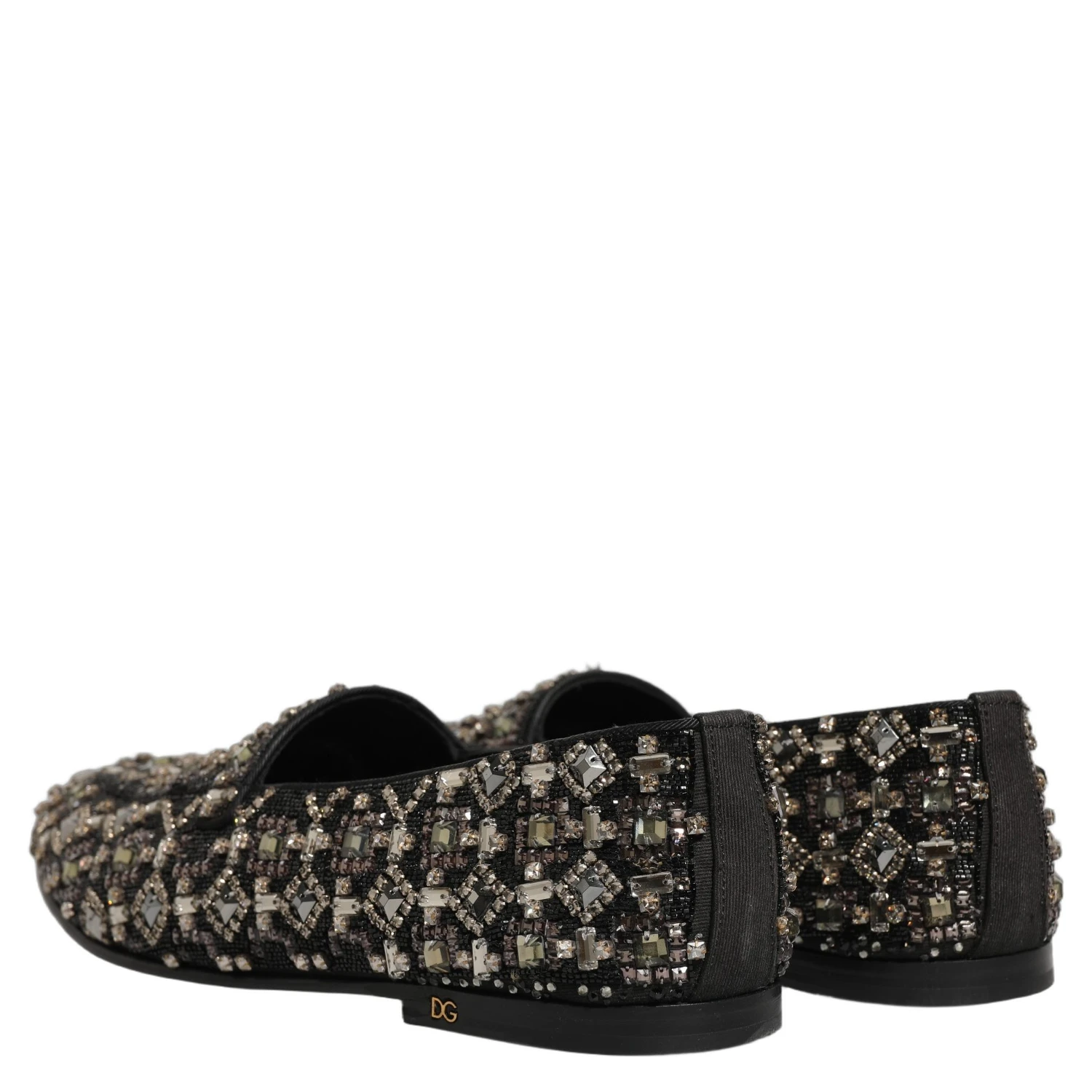 Silver Leather Logo Slip On Loafers Shoes