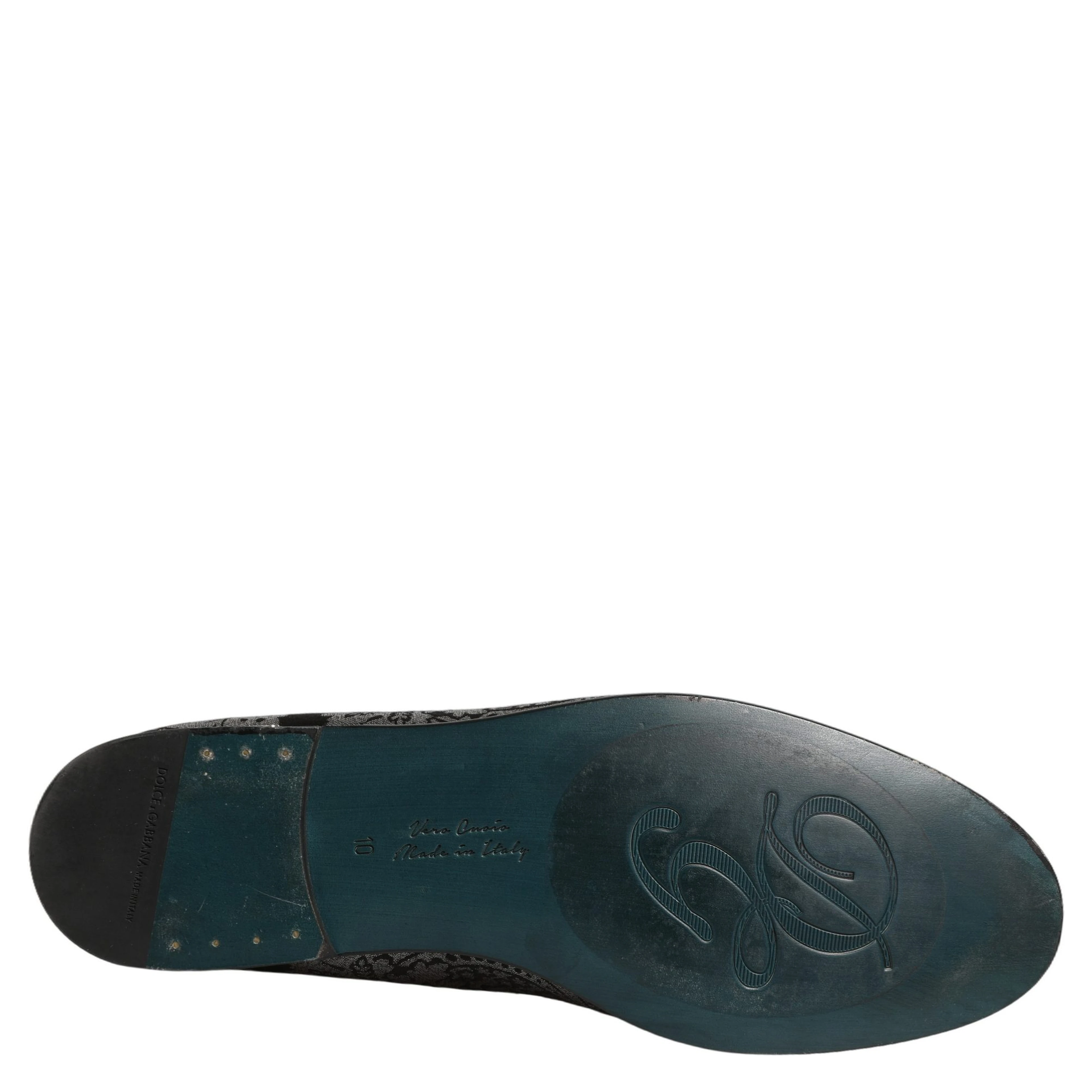 Silver Jacquard Leather Slip On Loafers Shoes